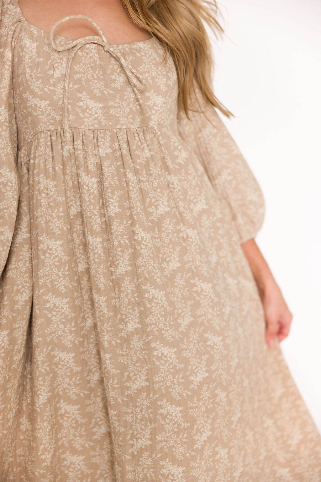 Peyton 100% Cotton Maternity Maxi Dress - Bump Friendly Floral Print in Mocha (XS-XL) | Perfect for Pregnancy, Baby Showers & Summer Vacations