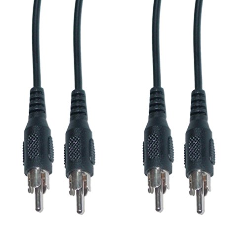 2 Pack 6ft RCA Male to Male Audio Video Cable - High Quality Gold Plated Connectors for Home Theater, TV, DVD, Stereo System & Gaming Consoles