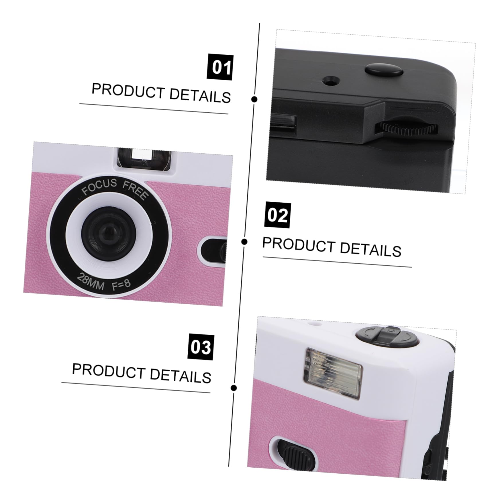 DOITOOL 8 Pack Retro Film Cameras - Mini Vintage Travel Camera with Built-in Flash, Reusable Plastic Camera for Photography Enthusiasts (Macaron White) - Perfect for Travel, Parties, and Vintage Photography Projects