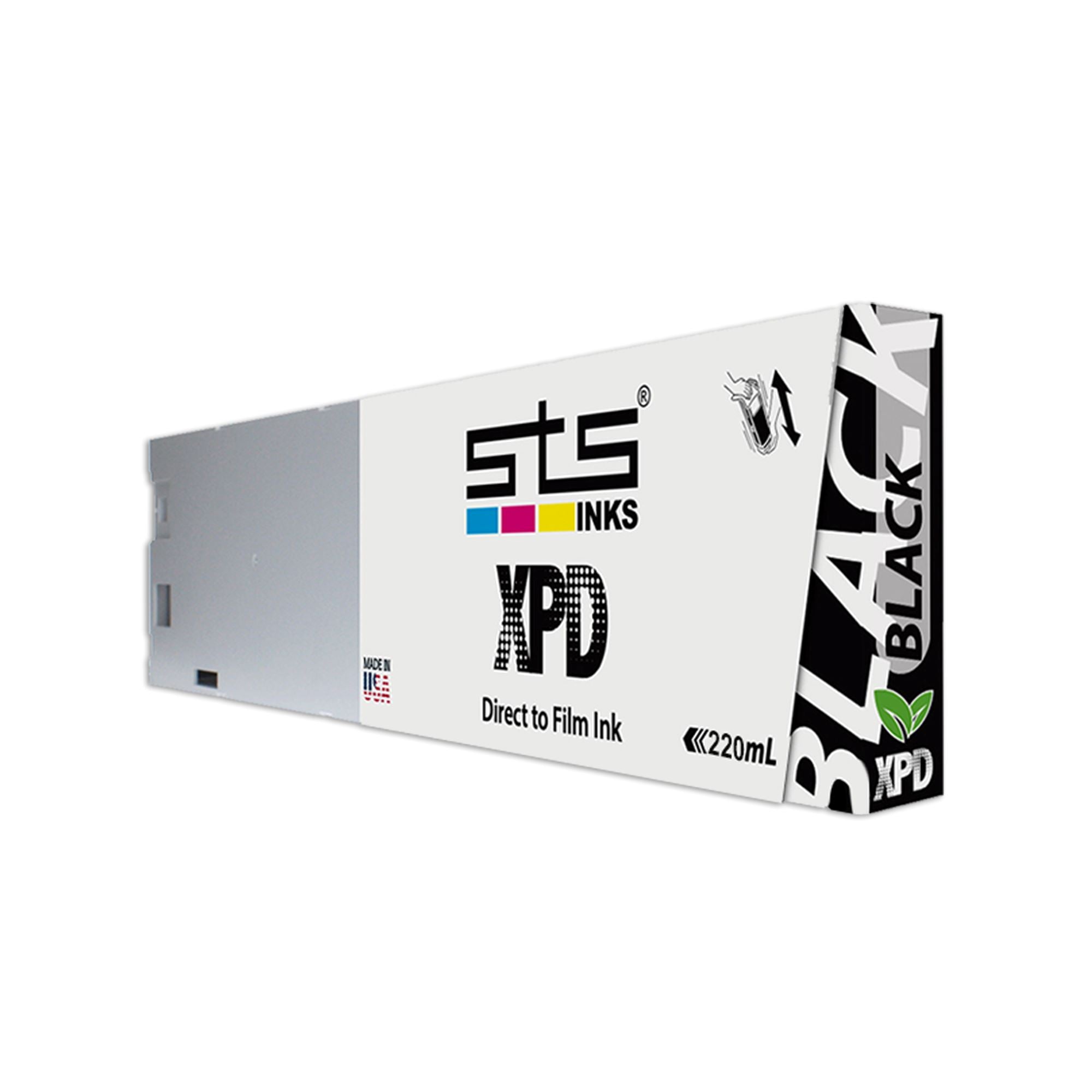 STS DTF XPD Ink Cartridge 220ml Black - Premium Direct to Film Printing Ink for T-Shirt, Hoodie & Fabric Transfer - Ideal for Home & Commercial Garment Printing Businesses