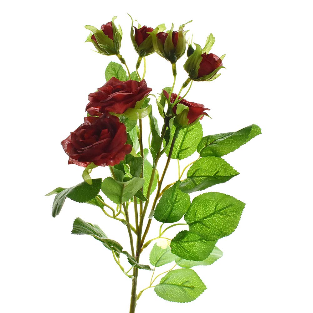 24-Inch Artificial Rose Spray Bundle - Realistic Red Silk Roses for Home Decor, Wedding Centerpieces, Floral Arrangements & DIY Crafts