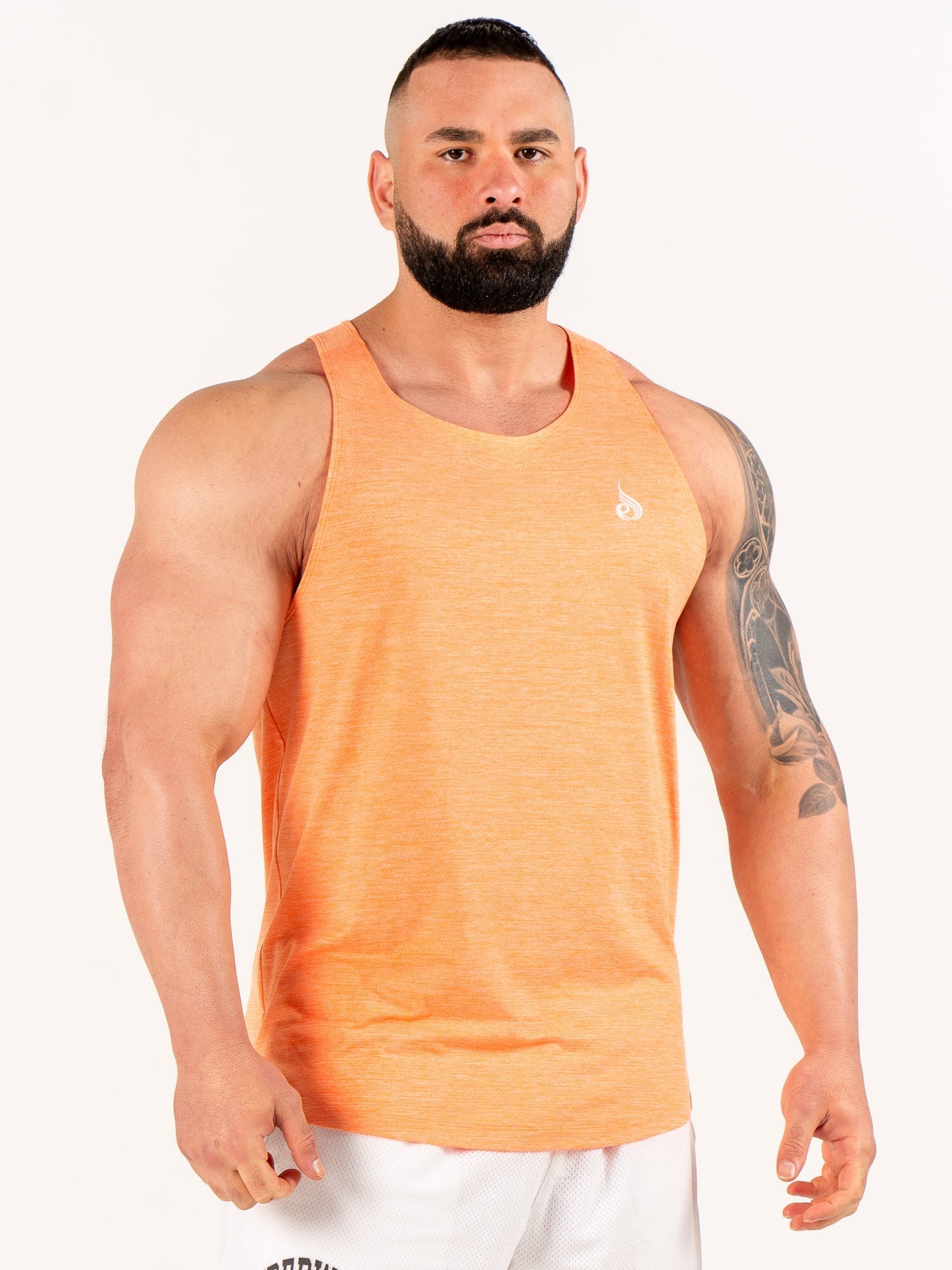 Flex Active Tank for Women - Breathable Workout Top, Orange Marl - Perfect for Yoga, Running & Gym Training