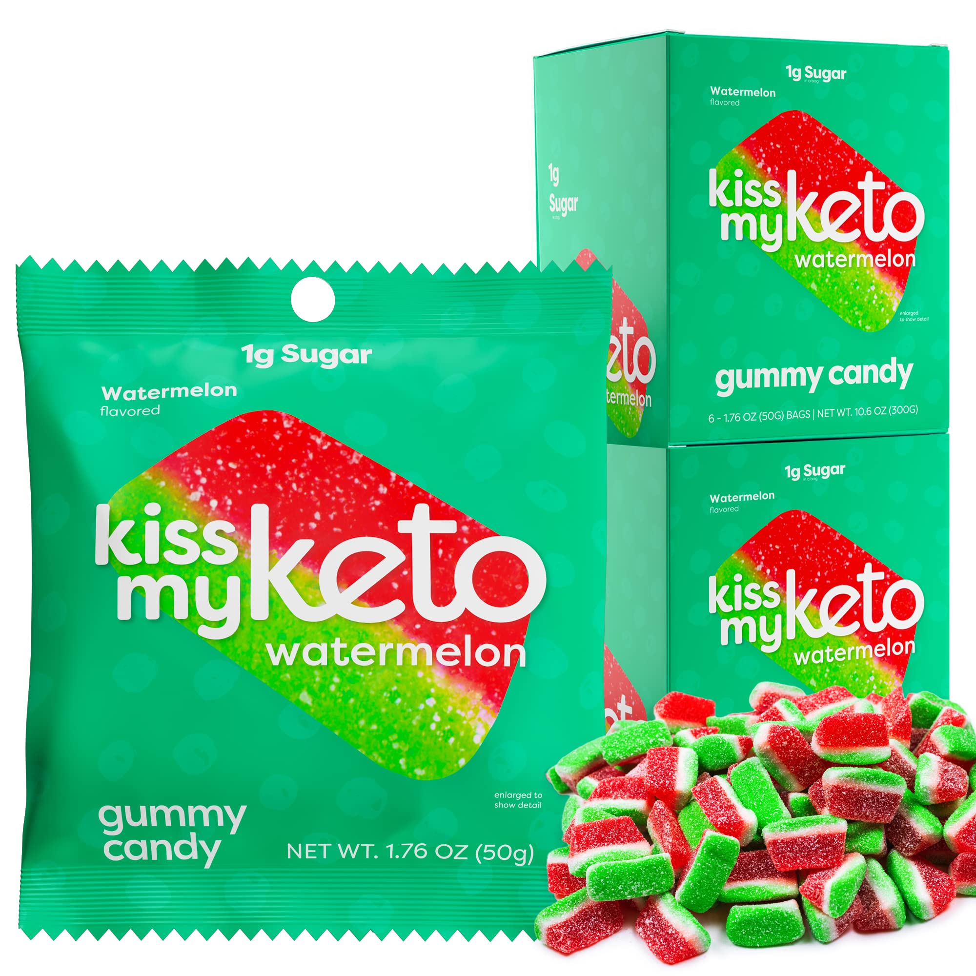 Keto Watermelon Gummies - Low Carb Vegan Candy Snack Pack for Healthy Keto Diet (12-Pack)