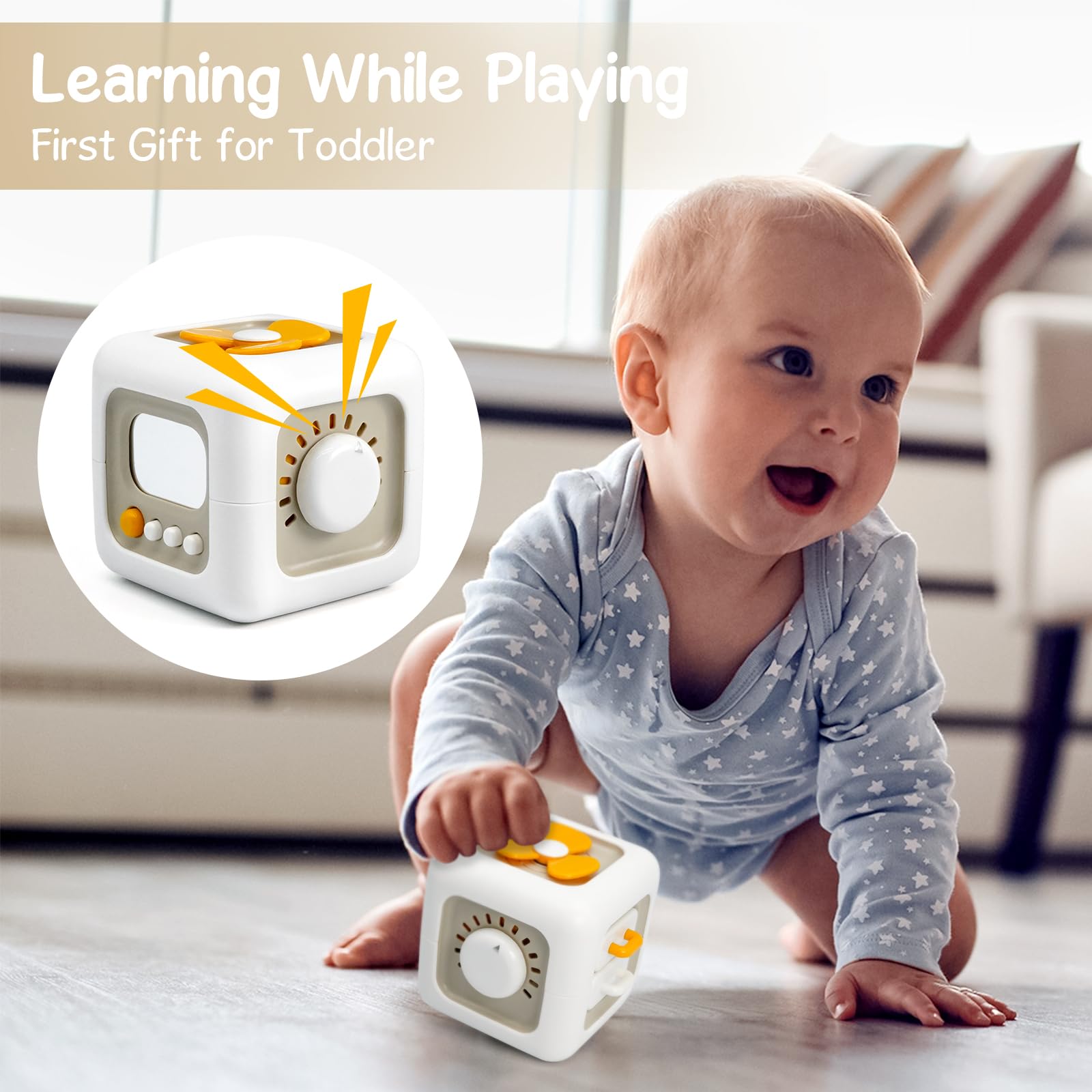 Montessori Toys for 1 Year Old - Sensory Busy Cube Travel Toy for Toddlers 1-3 Years | Educational Learning & Developmental Baby Toys 12-18 Months | First Birthday Gift for Boys & Girls | Perfect for Airplane, Car Rides & Quiet Playtime