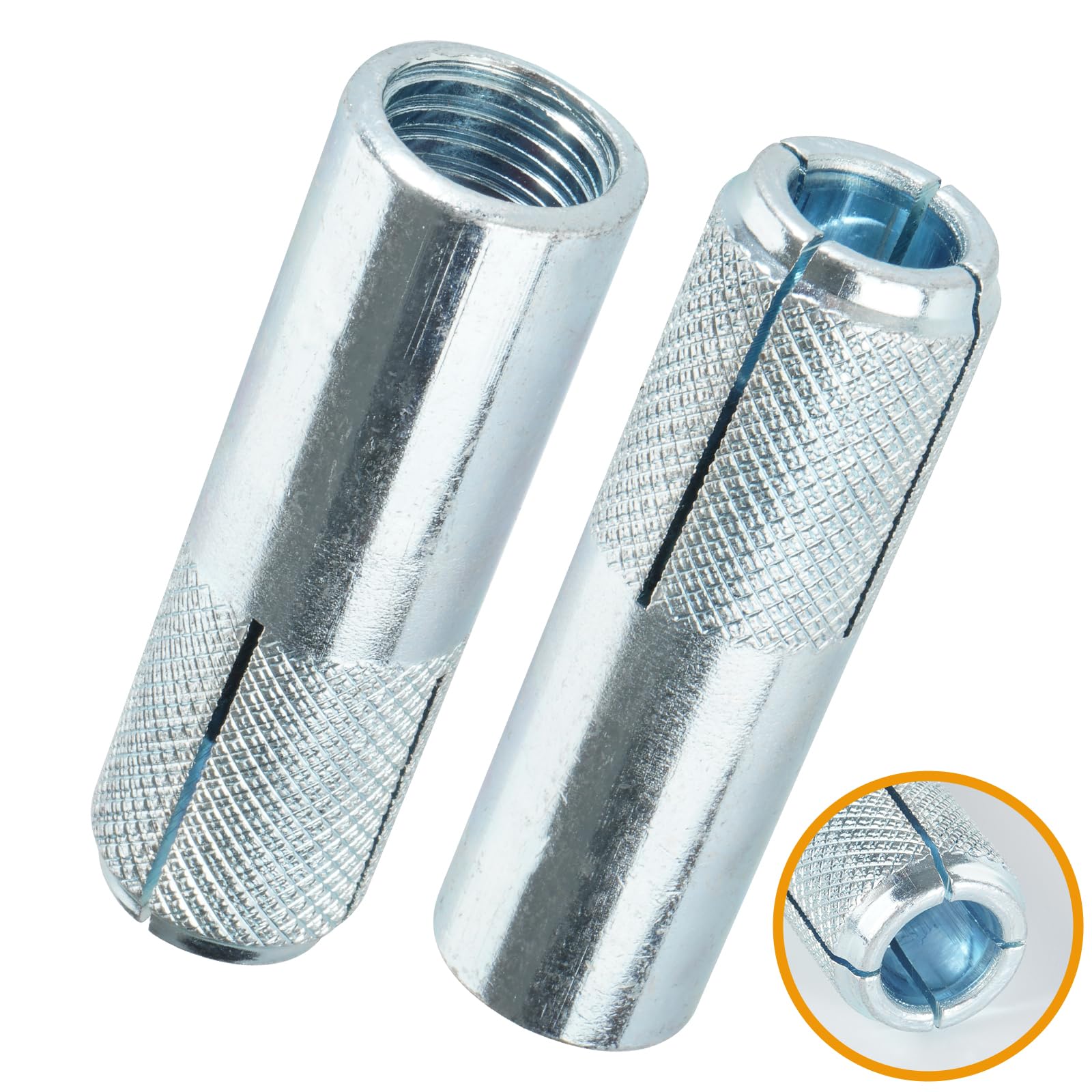 4 PCs 1/2 Inch Zinc-Plated Drop-in Anchors for Concrete - Heavy Duty Expansion Bolts for Secure Mounting | Easy Installation for Home Improvement, Construction Projects & Outdoor Fixtures | Perfect for Shelves, TV Mounts & Fence Posts