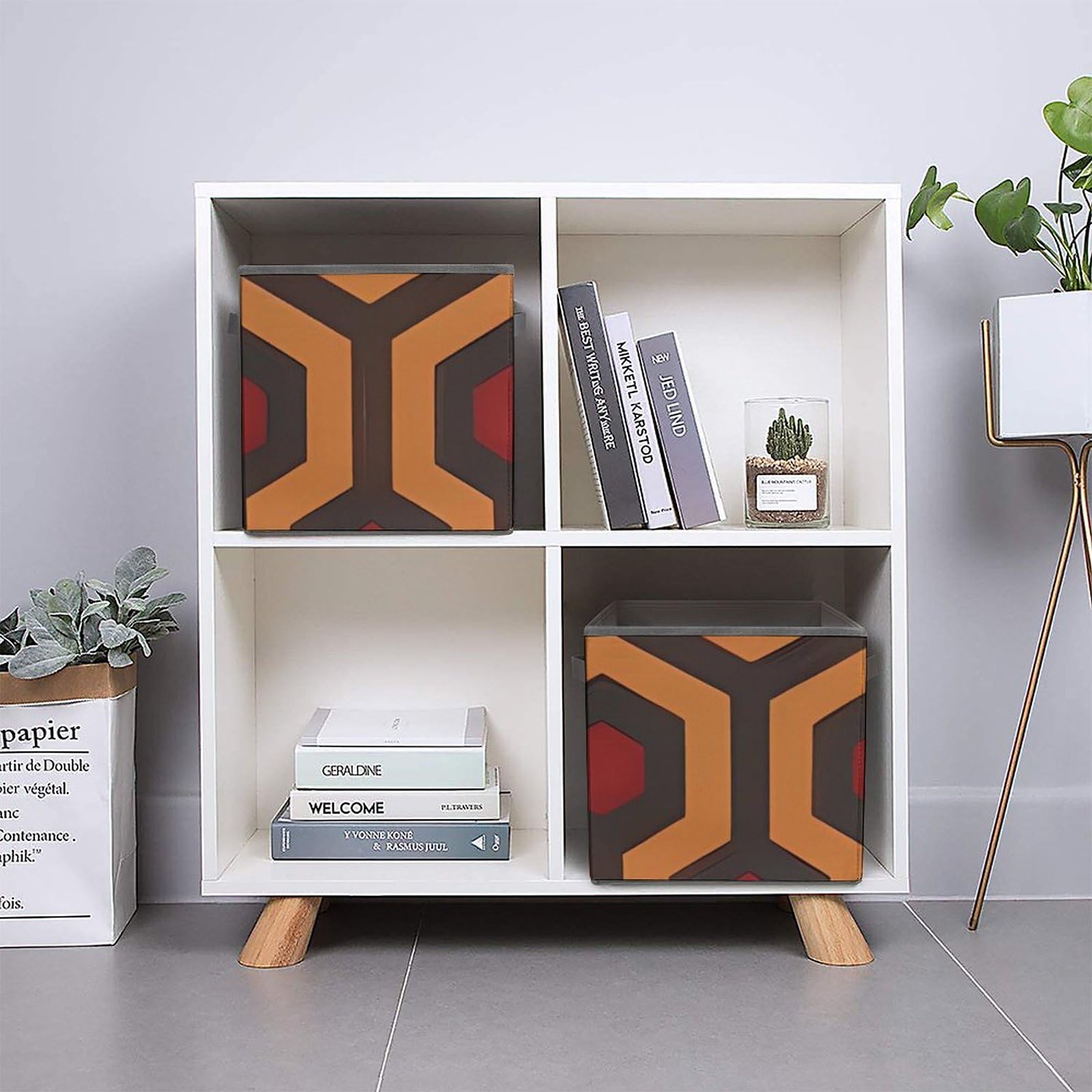 Collapsible Storage Bins with Handles - Printed Shining Overlook Design Organizing Baskets for Home, Office, Closet & Pantry Organization
