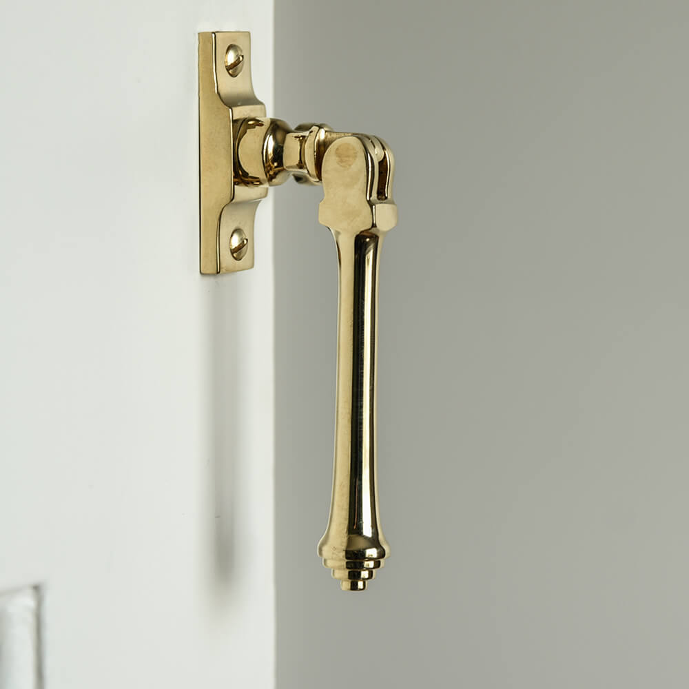 Polished Brass Fairmount Casement Window Fastener - Vintage Style Window Latch for Home & Garden - Perfect for Restoring Historic Homes & Enhancing Home Security