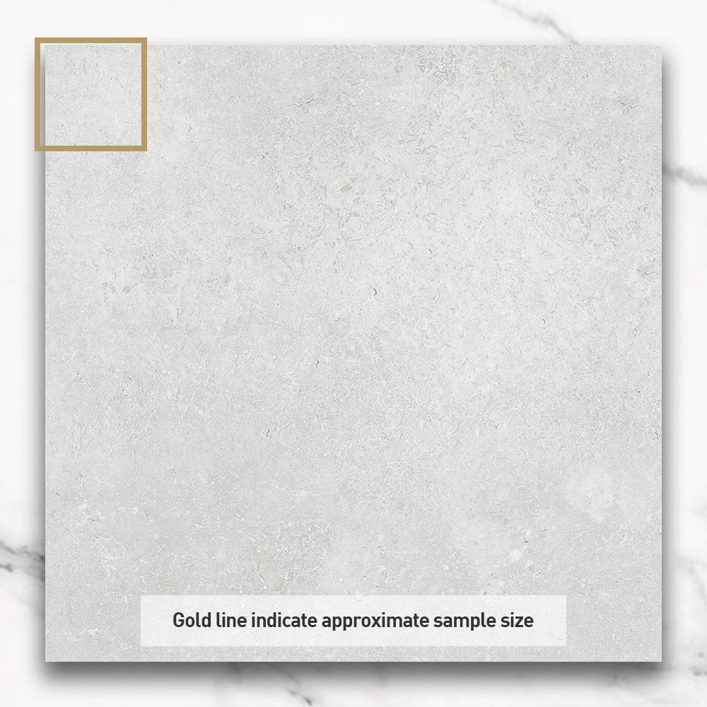 Premium Kronos White 600x600mm Matt Porcelain Tiles - Travertine Look Floor & Wall Tiles for Bathroom, Kitchen & Living Room