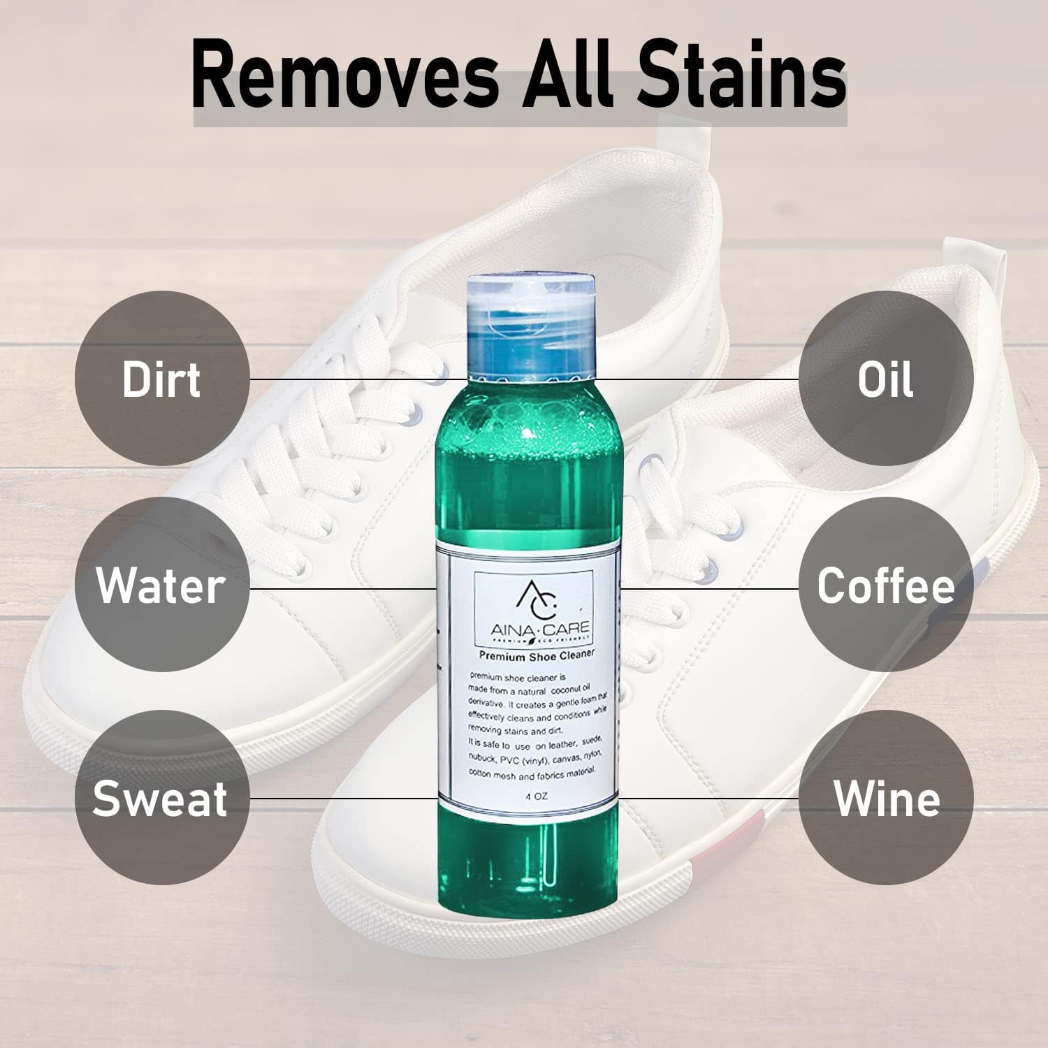 Premium Bronze Sneaker Cleaner Kit - Gentle Shoe Cleaning Solution with Free Microfiber Cloth | Perfect for Nike, Adidas & White Shoes | Home & Gym Use