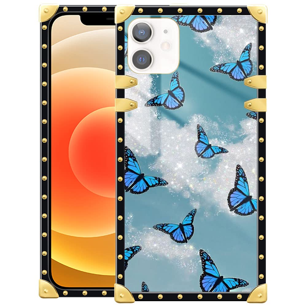 DJSOK iPhone 11 Case - Luxury Blue Butterfly Design with Shockproof TPU & Metal Decoration | Protective Cover for Apple iPhone 11 | Perfect for Everyday Use, Travel & Special Occasions