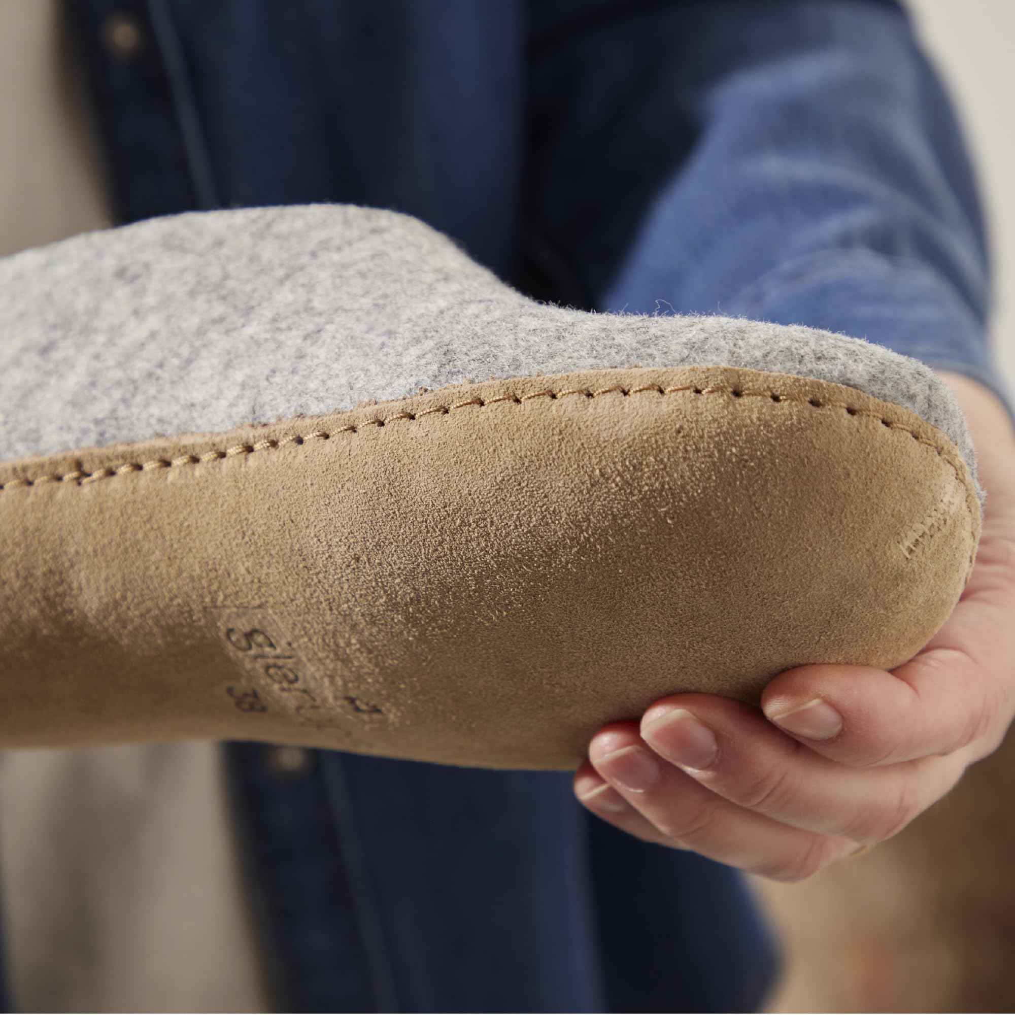 Glerups Genuine Leather Sole Wool Slippers - Cozy Indoor & Outdoor House Shoes for Men and Women - Perfect for Home, Office, and Relaxation