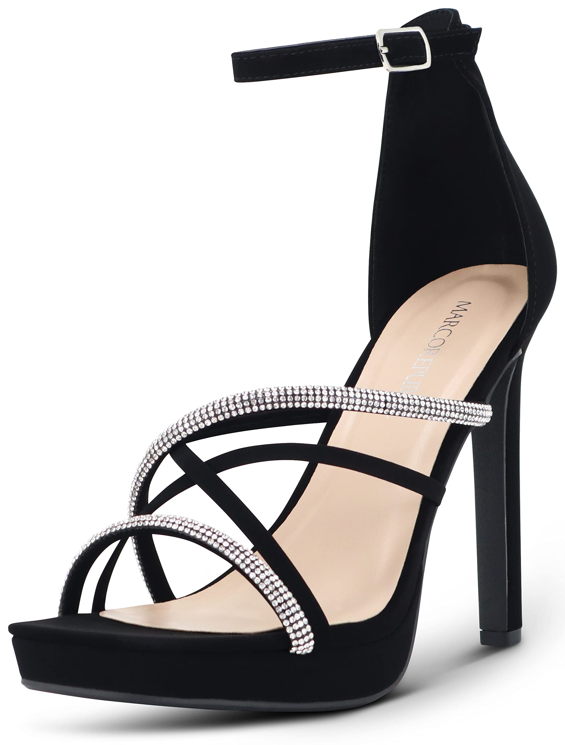 Marc Republic Women's Platform High Heel Sandals with Ankle Strap - Comfortable Dressy Shoes for Parties, Weddings & Date Nights