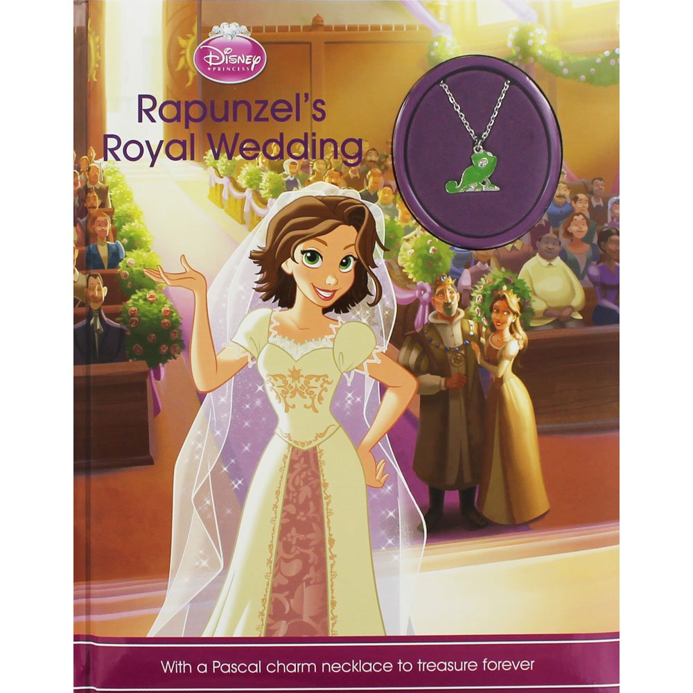 Disney Princess Rapunzel Royal Wedding Charm Necklace with Pascal - Elegant Jewelry Gift for Kids & Adults - Perfect for Birthday, Cosplay & Disney Themed Parties