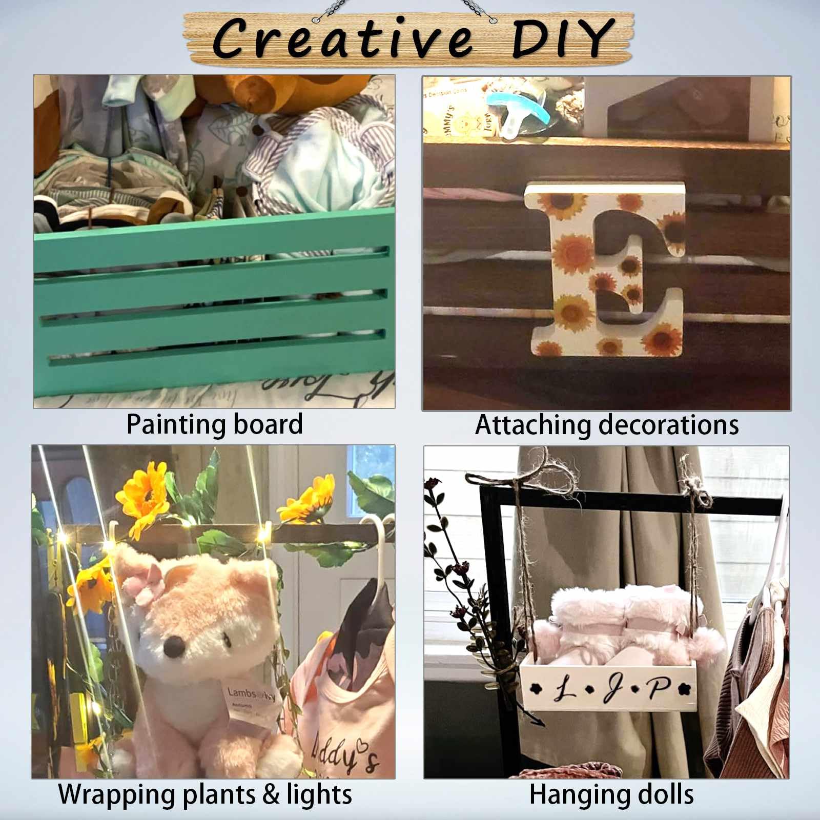 Large Wooden Baby Basket with Handle - Baby Shower Gift Crate & Nursery Storage Organizer for Newborns | Perfect for Baby Showers, Nursery Decor & Pregnancy Gifts (Brown)