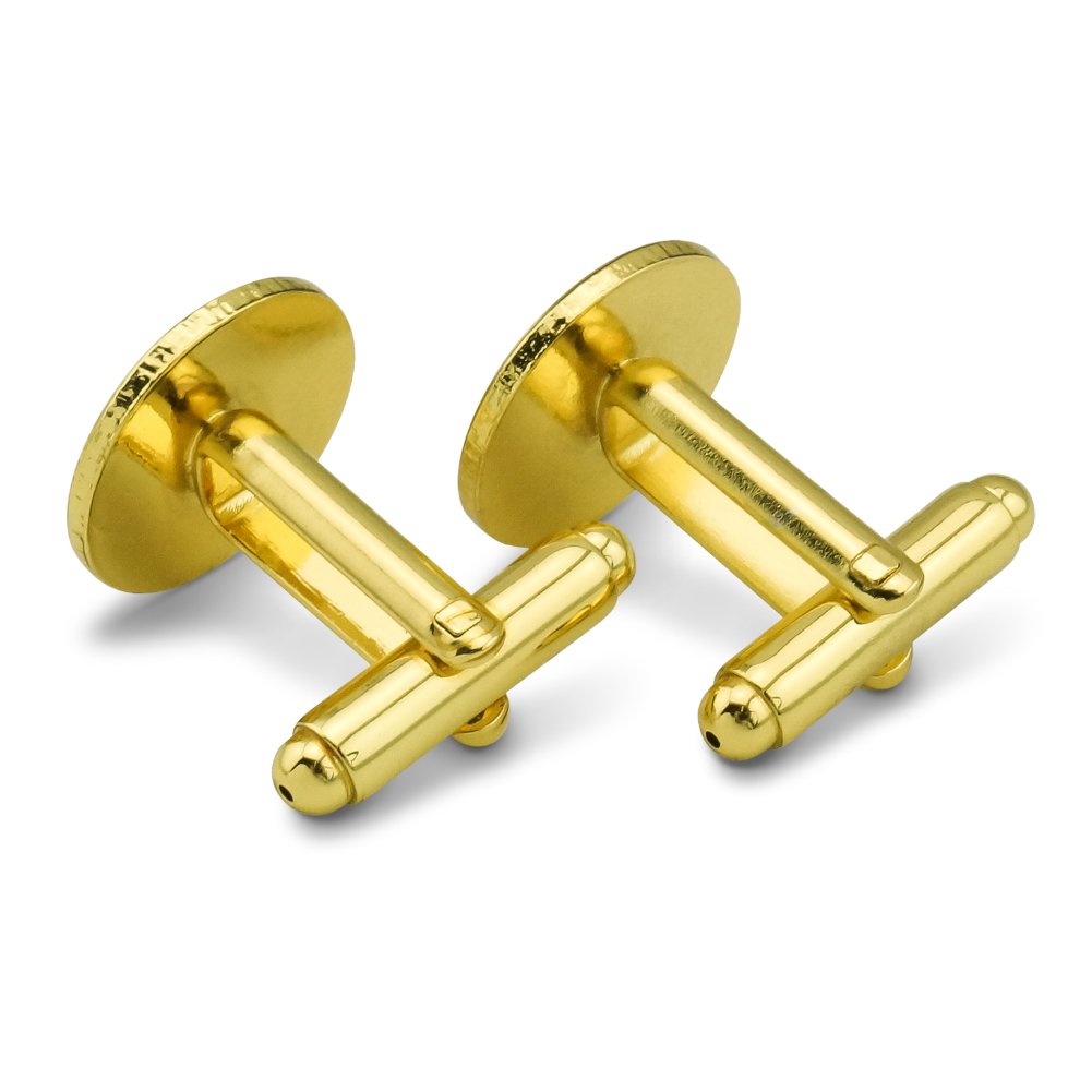 Kawaii Chibi Toothbrush & Cufflink Set - Gold Round Cute Dental Care & Fashion Accessories for Anime Fans, Gift Ideas, Cosplay & Office Wear