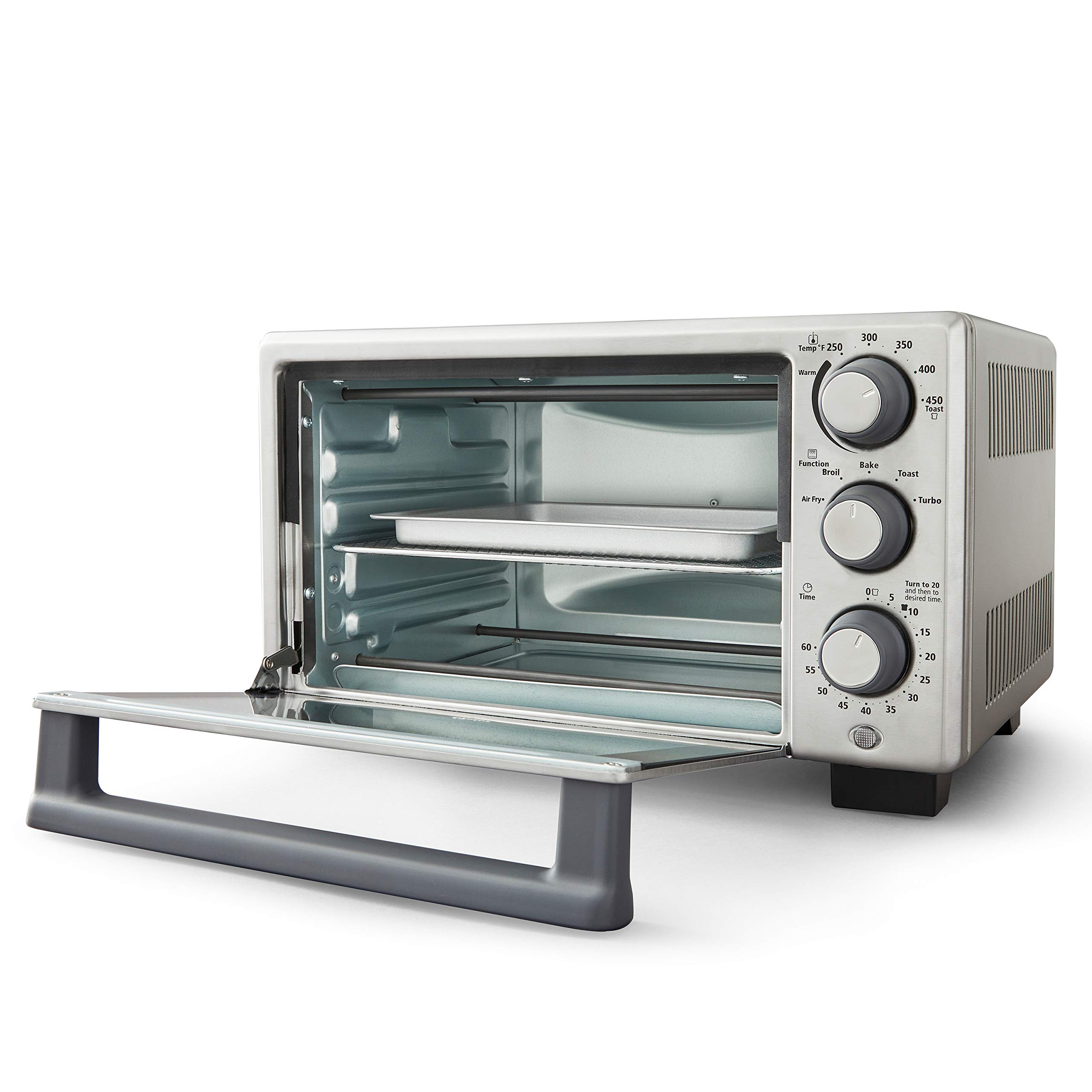 Oster® Compact Countertop Oven with Air Fryer - 6-Slice Stainless Steel Toaster Oven for Baking, Roasting & Reheating | Perfect for Small Kitchens, Dorms & Apartments