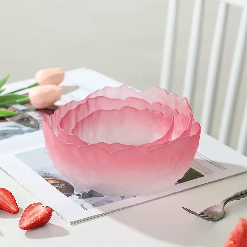 Lulu Frosted Glass Dessert Bowl Set - Elegant Serving Dishes for Ice Cream, Pudding & Fruit - Perfect for Parties, Dessert Bars & Home Entertaining