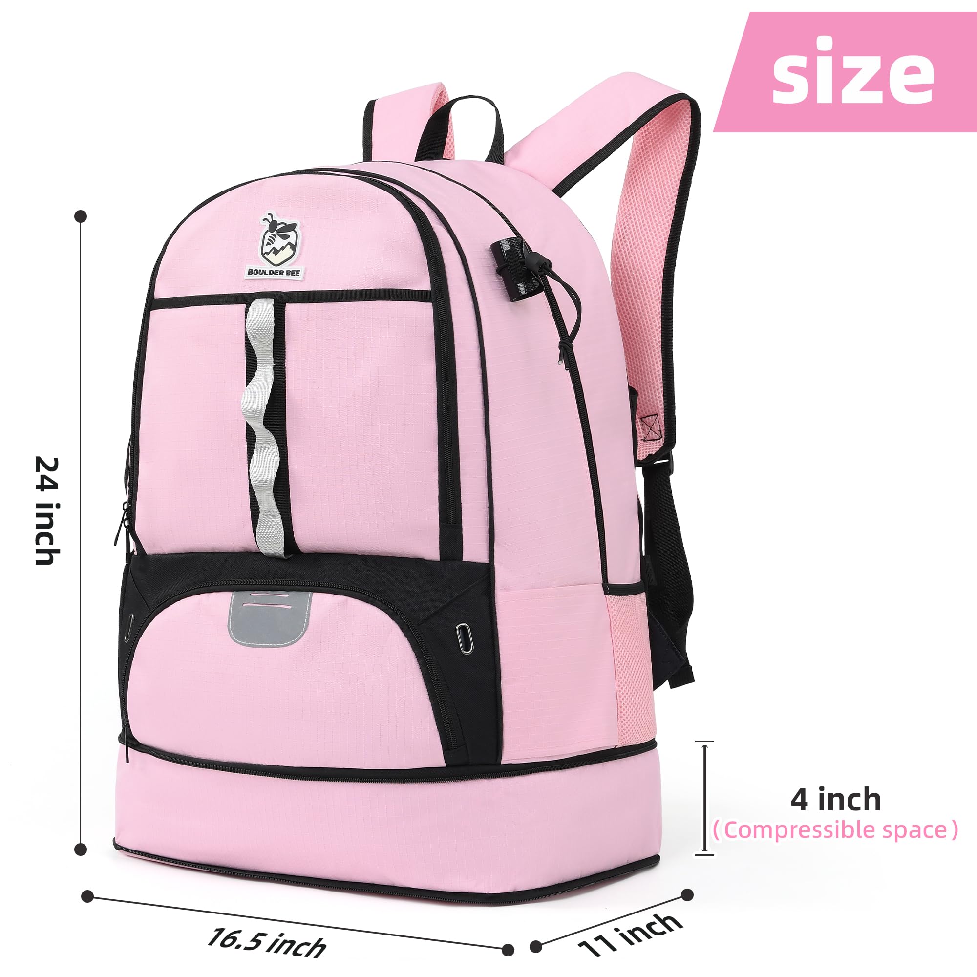 Boulder Bee Lacrosse Backpack with Stick Holders - Durable Field Hockey Sports Bag for Women & Girls - Perfect for Training, Games & Travel Accessories