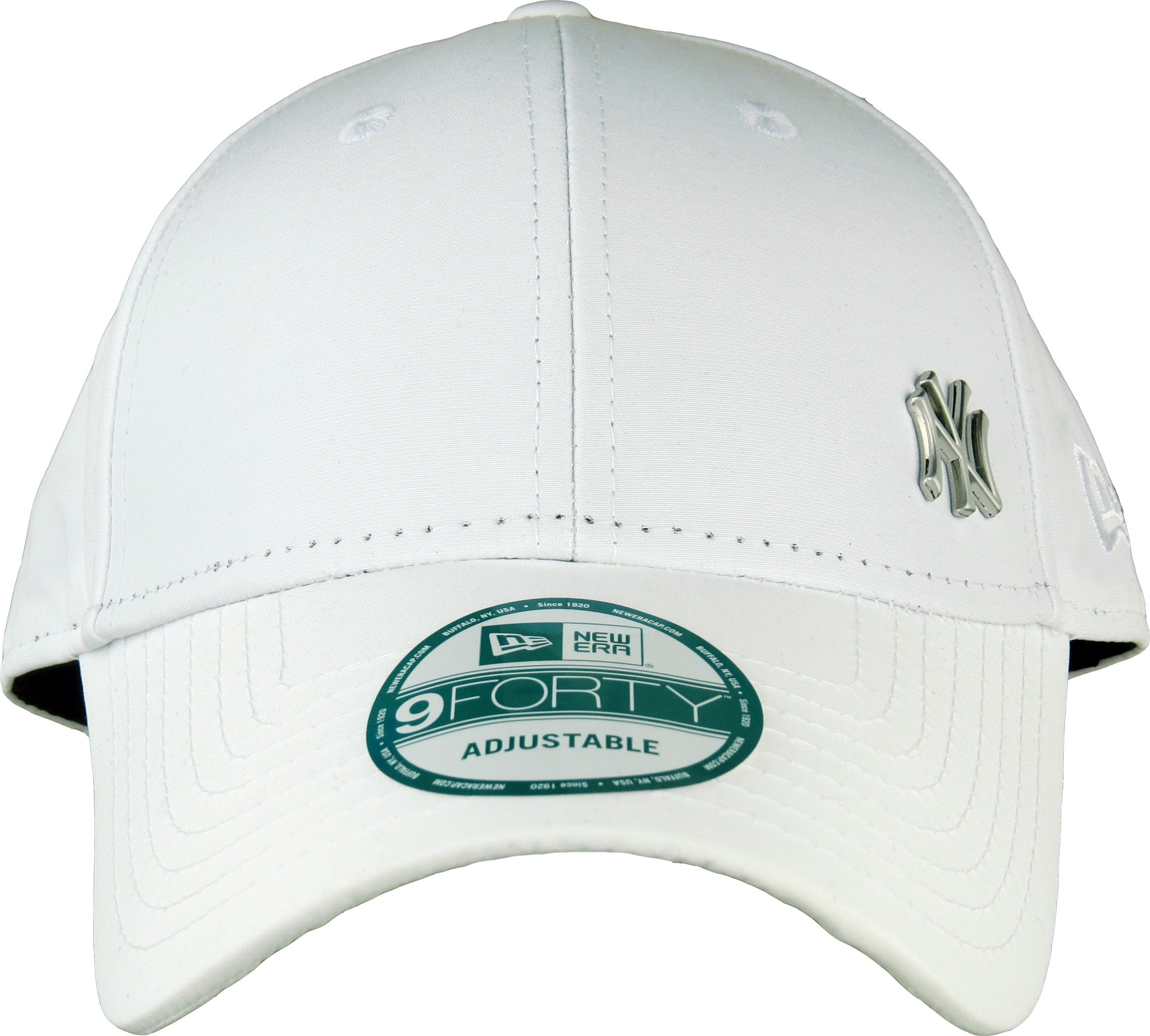 New Era 940 Flawless NY Logo White Baseball Cap for Men & Women - Stylish Adjustable Snapback Hat for Casual Wear, Sports & Outdoor Activities