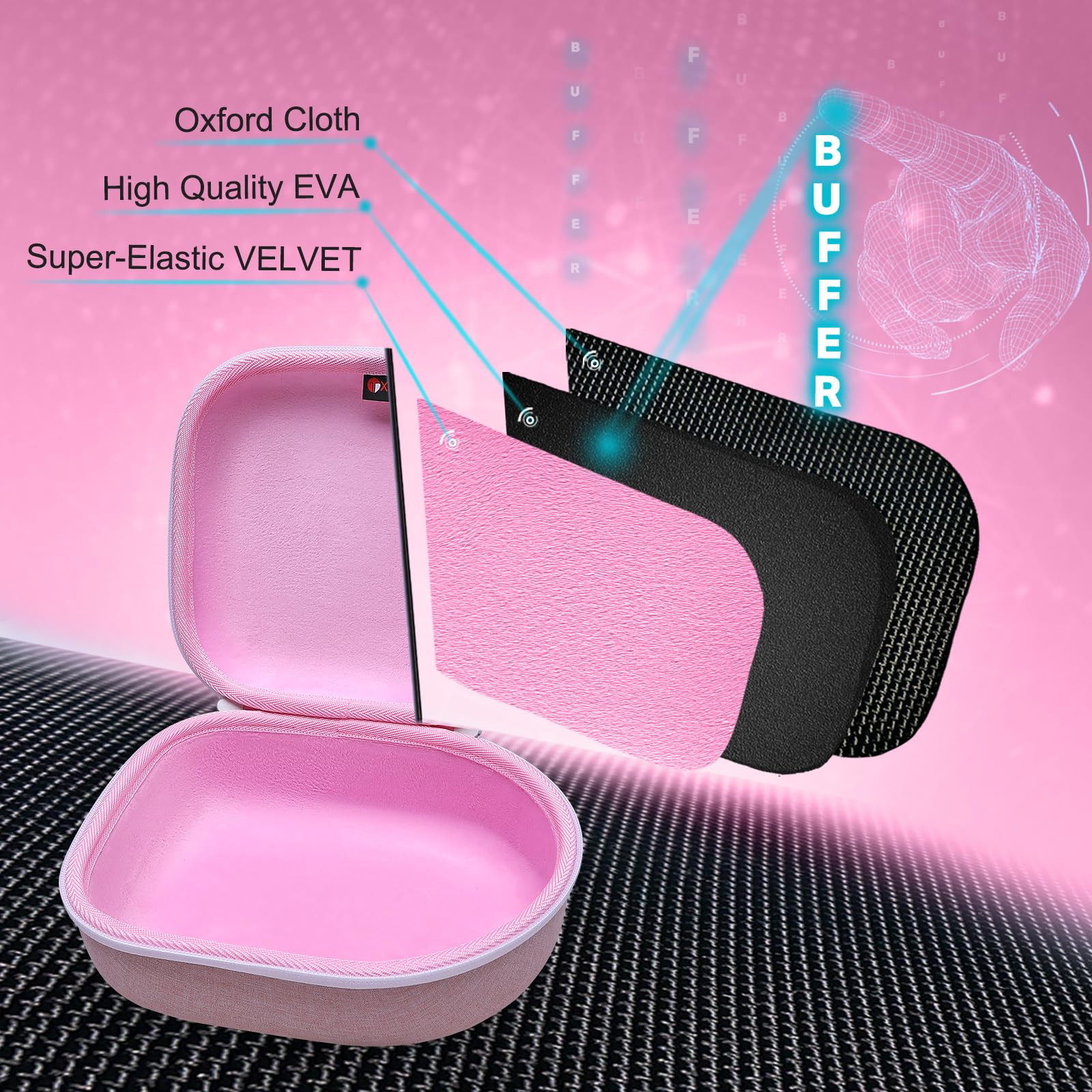 Premium Headphone Case for JBL, Beats, Sony, Bose & More - Shockproof Travel Storage Bag for Wireless Earbuds & Headphones (Pink) - Perfect for Gym, Travel & Daily Commute