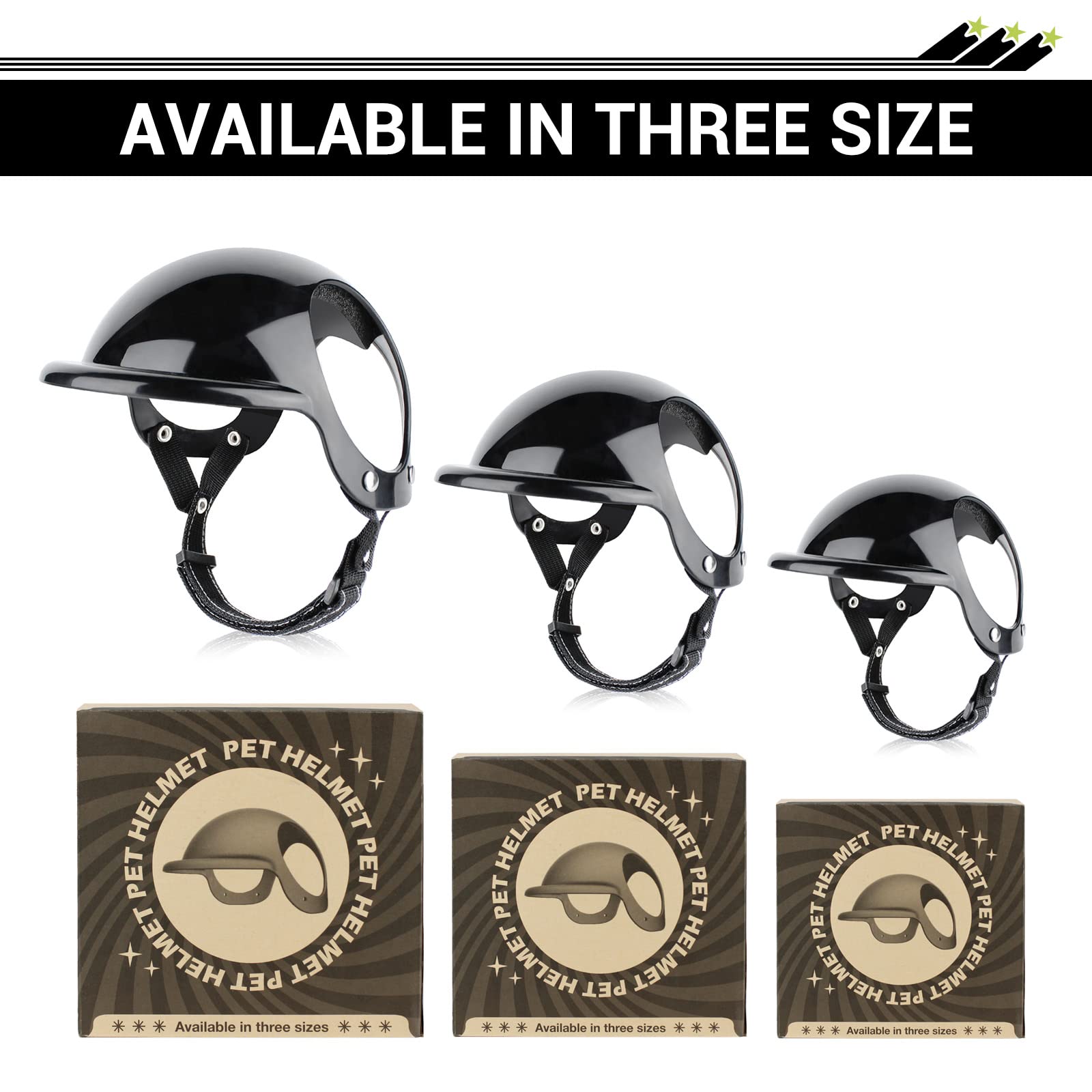 LESYPET Small Dog Helmet with Ear Holes & Adjustable Strap - for Outdoor Riding Safety
