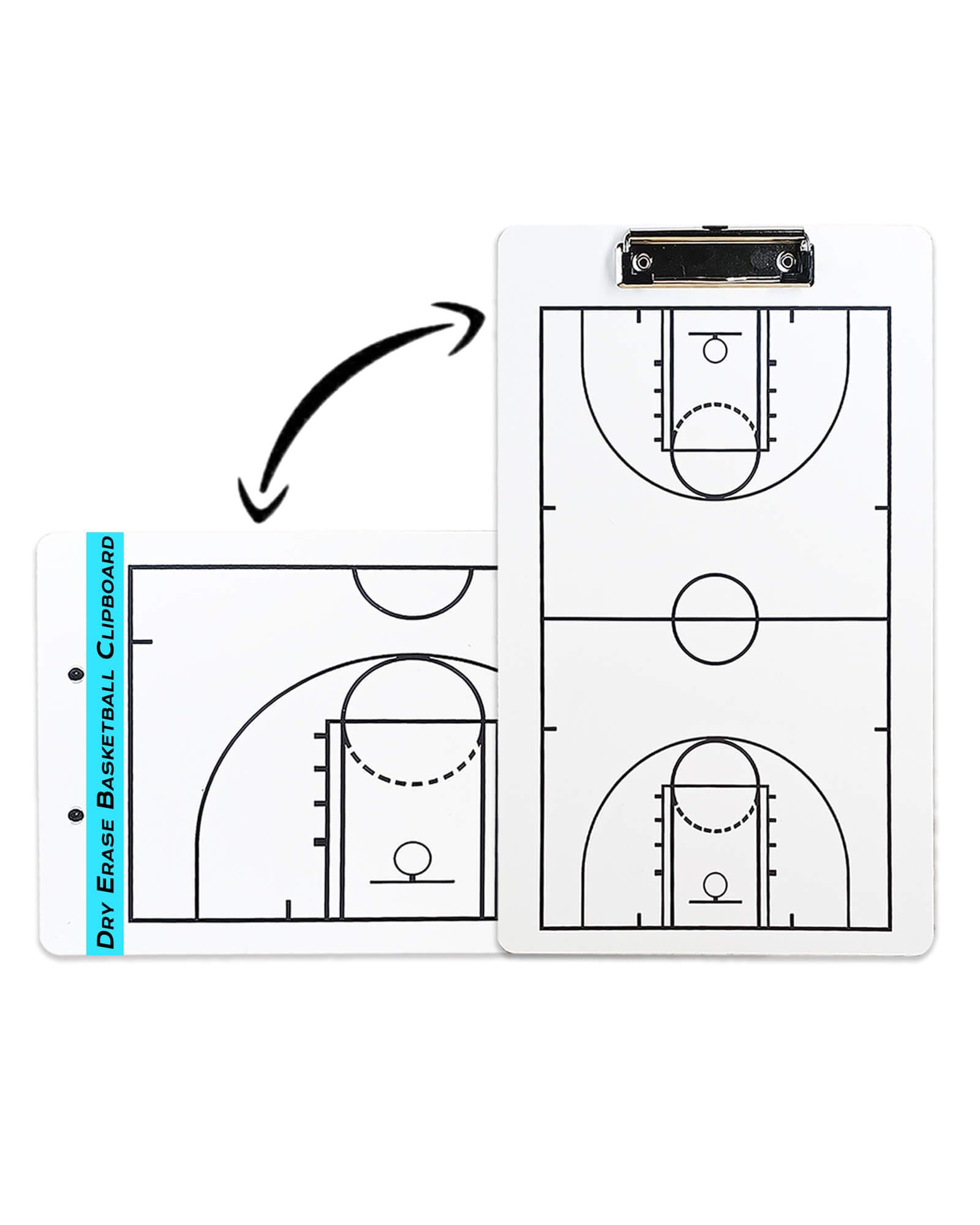 Double-Sided Basketball Coaching Board - Dry Erase Tactical Play Clipboard for Coaches | Perfect for Game Strategies, Practice Drills & Team Meetings