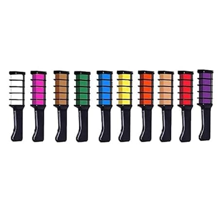 LOBE MIRACLE Hair Chalk Comb - 12 Pack Temporary Hair Color for Girls, Kids & Women | Washable & Non-Damaging | Perfect for Parties, Halloween & Costume Events