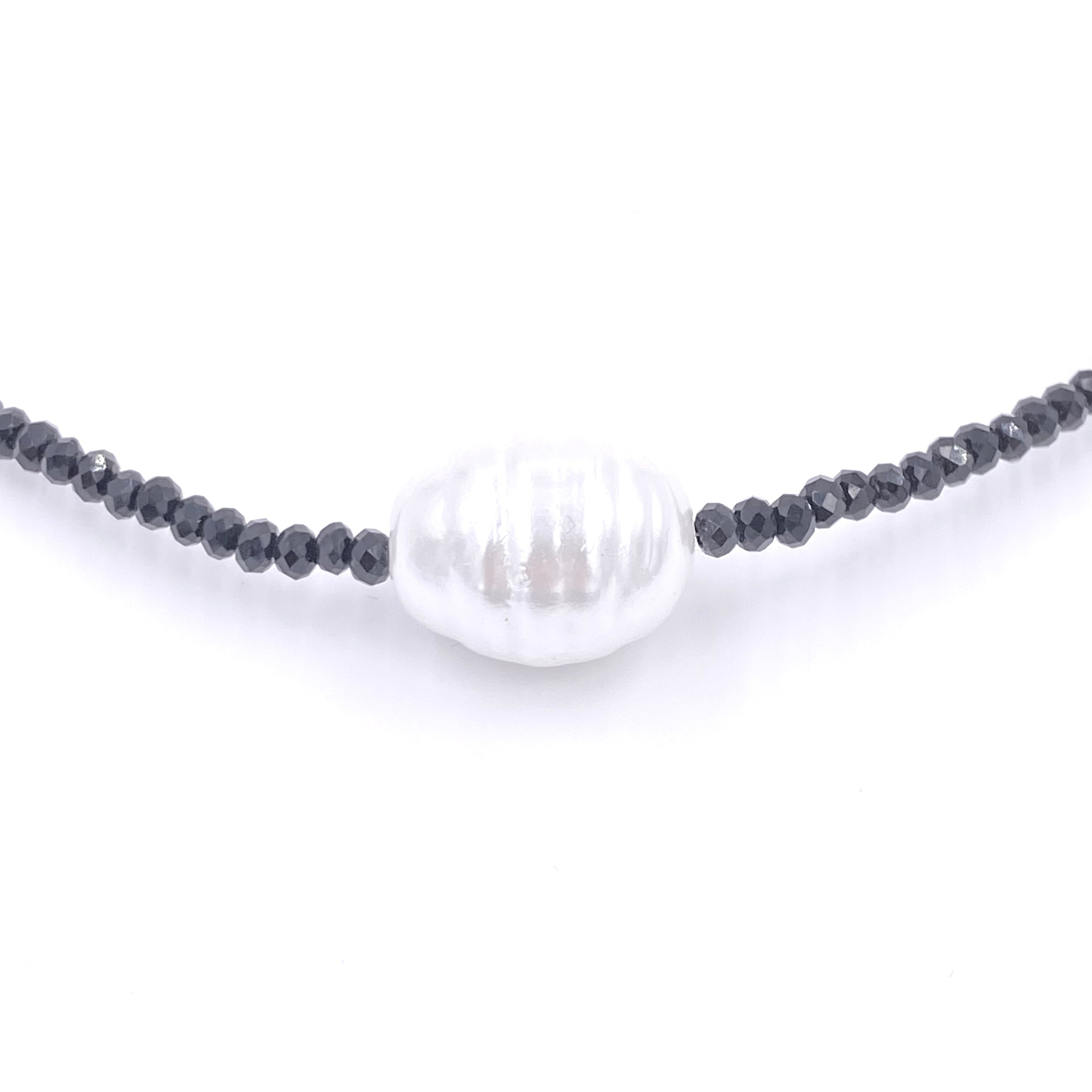 Ashley Gold Stainless Steel Gold Plated Black Semi-Precious 2mm Beaded Freshwater Pearl Necklace - Elegant Jewelry for Women's Evening Wear & Special Occasions