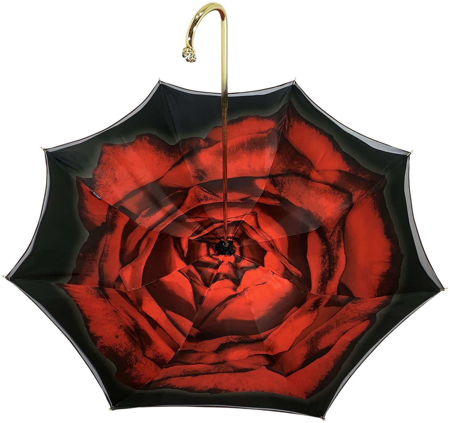 Stylish Red Umbrella with Elegant Rose Pattern - Perfect for Rainy Days, Weddings & Outdoor Events