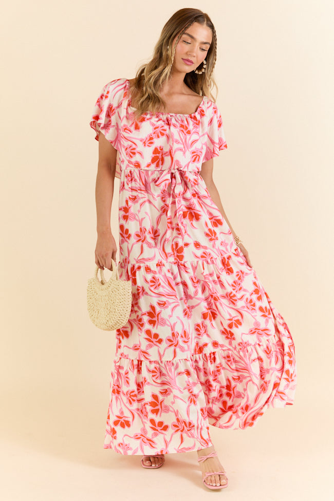 Stylish Pink and White Maxi Dress for Women - Comfortable & Elegant Summer Casual Wear - Perfect for Beach Vacations, Parties, and Date Nights