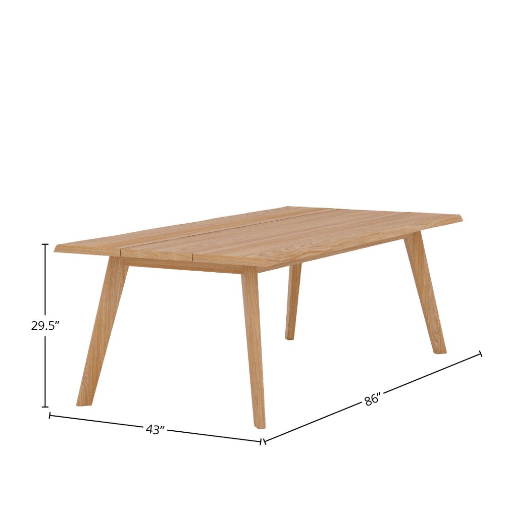 84 Inch Rectangular Teak Outdoor Dining Table - Wide Plank Design for Patio, Garden, and Backyard Entertaining