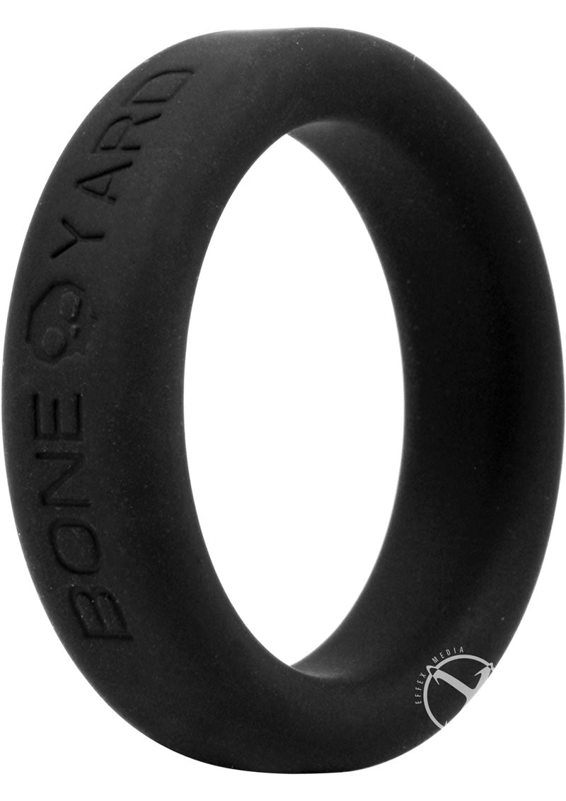 Boneyard 1.4 Inch Black Silicone Cock Ring for Men - Stretchy & Comfortable Penis Ring for Enhanced Pleasure & Erection Support - Perfect for Couples Play & Intimate Moments