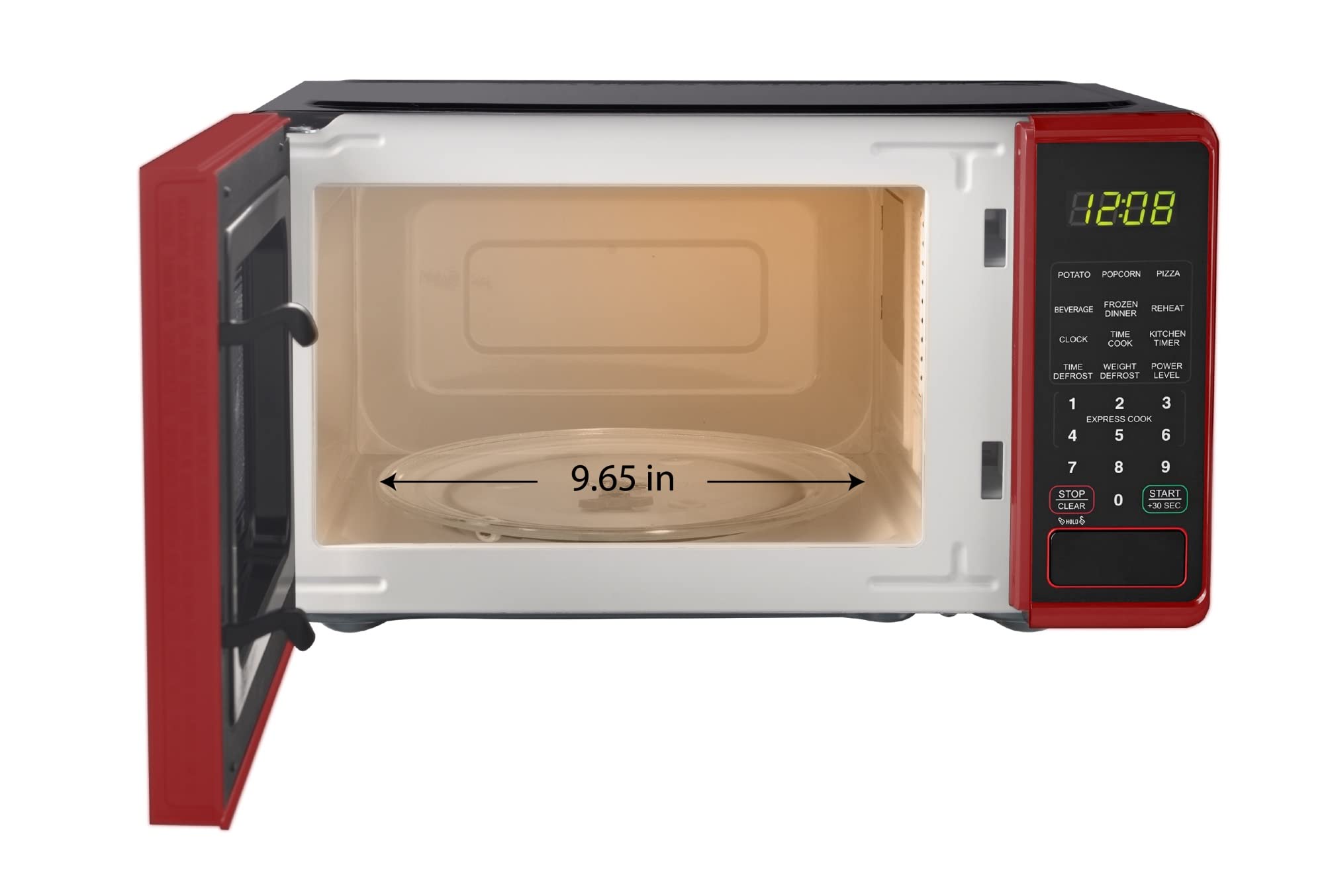 NAXXY 0.7 Cu Ft Compact Countertop Microwave Oven with 30-Second One-Touch Button - Fast Cooking & Reheating for Small Spaces - Perfect for Dorms, Offices & Small Kitchens (Red)