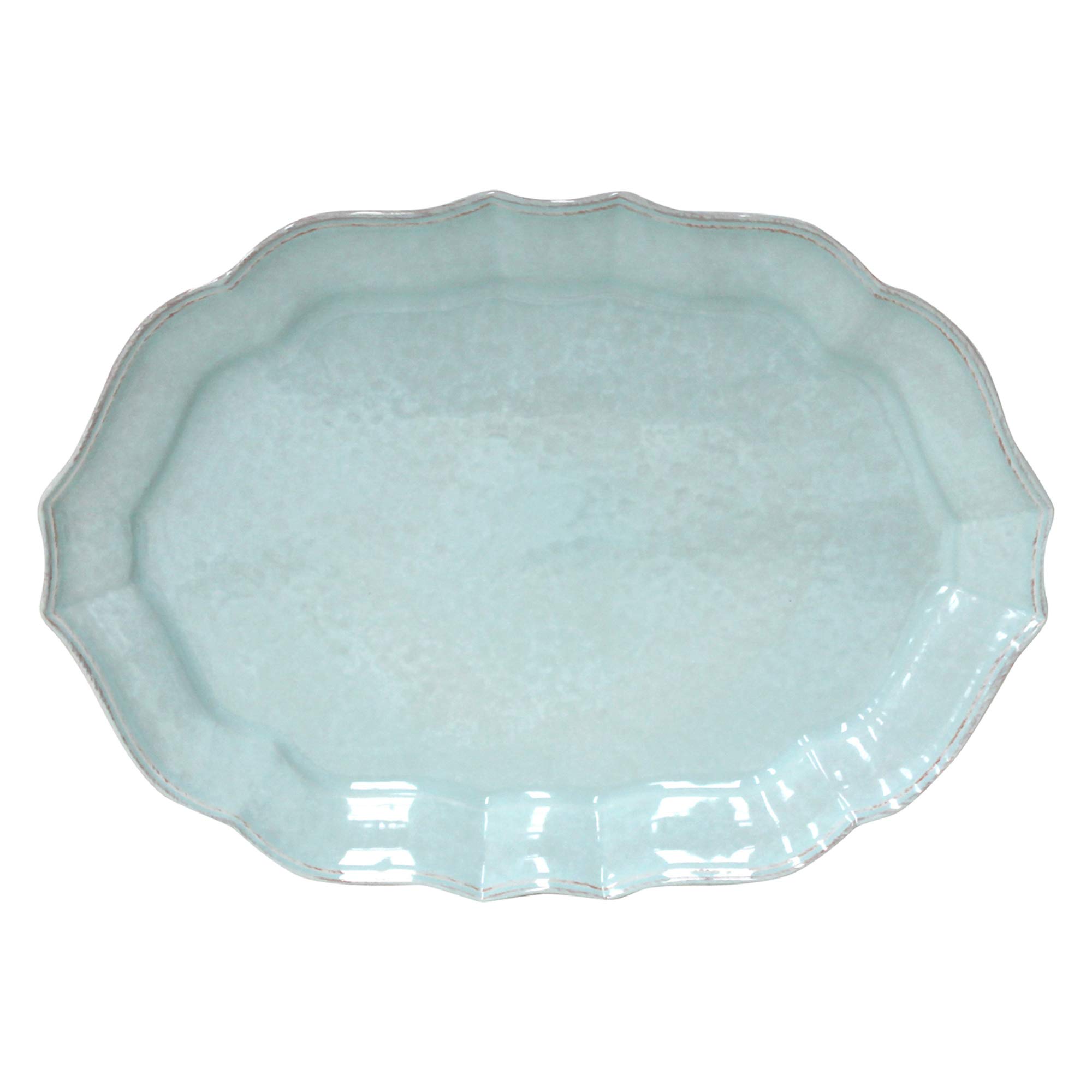 Casafina 18-Inch Oval Ceramic Platter - Robin's Egg Blue | Microwave, Dishwasher & Oven Safe Stoneware | Food Safe Glaze | Restaurant Quality Serving Dish for Holiday Dinners, Buffets & Entertaining