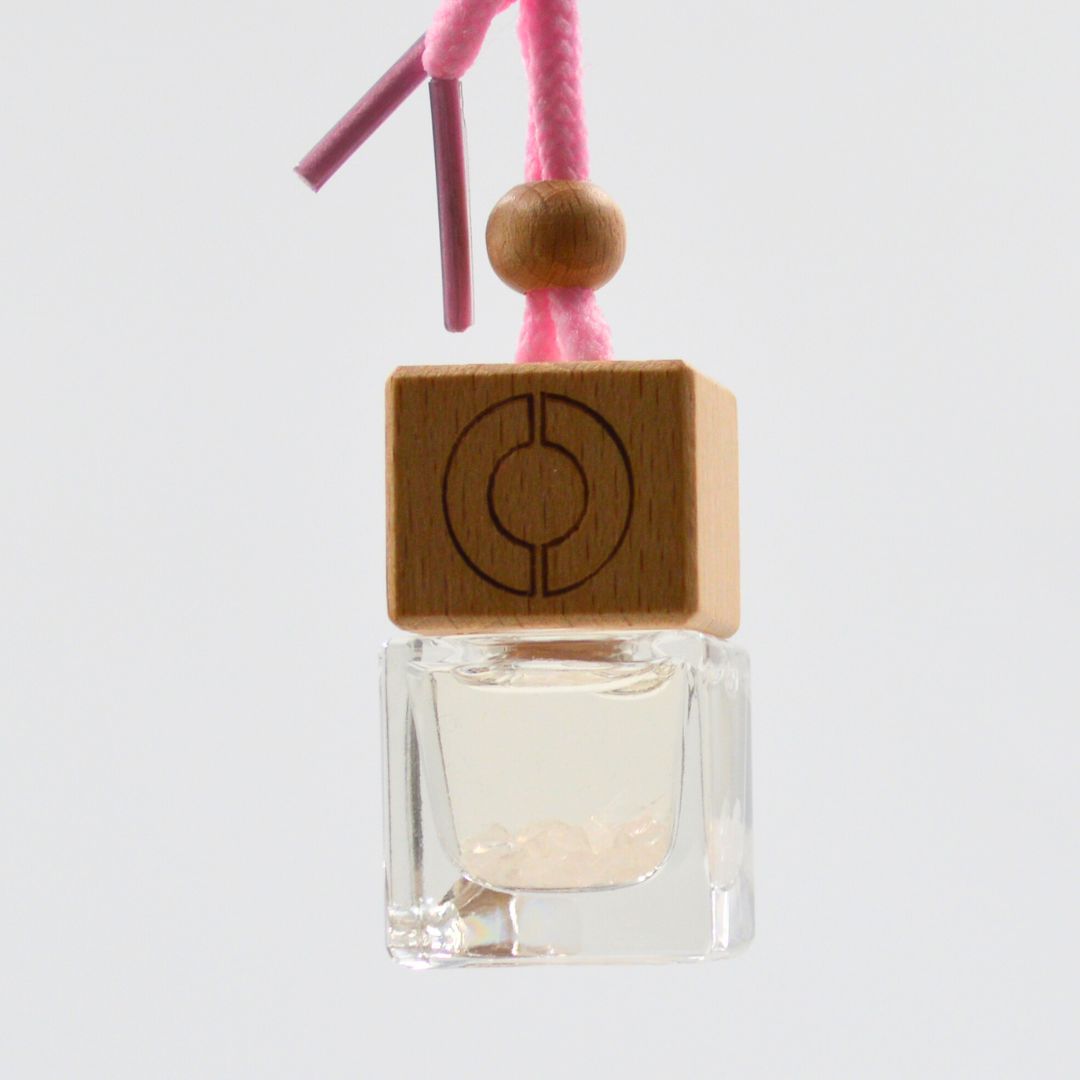 Premium Cello Crystal Car Air Freshener - Summer Berry Scent with Rose Quartz for Aromatherapy & Stress Relief - Perfect for Cars, Offices & Home Décor