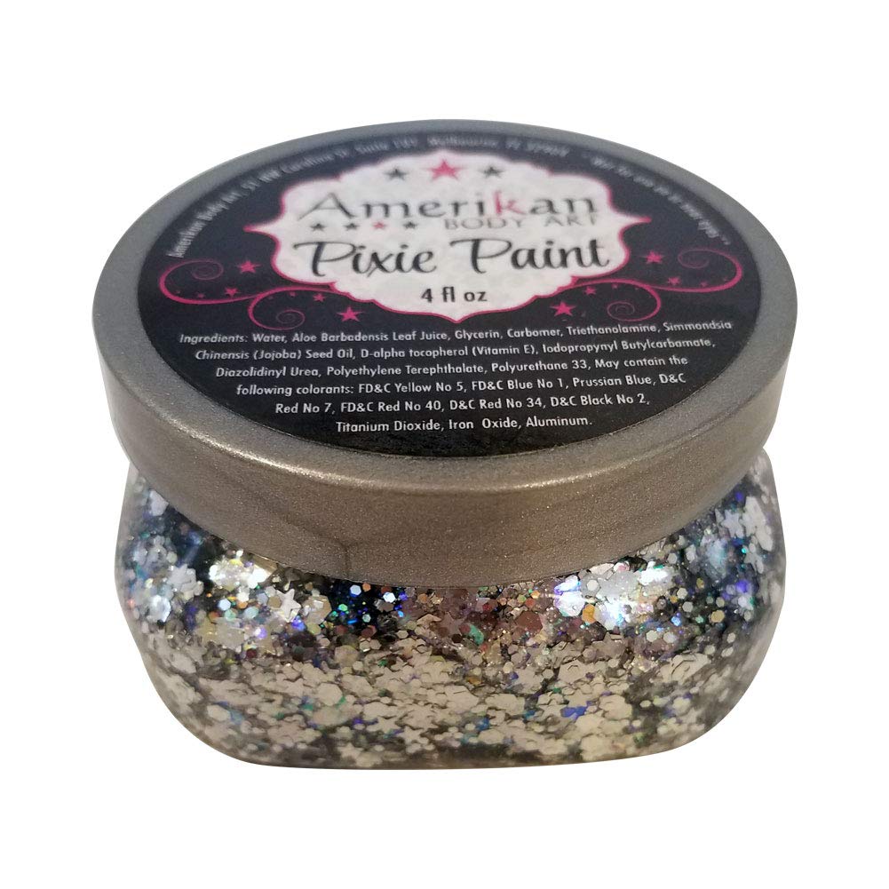 Xanadu Pixie Paint Glitter Gel - 4 oz Non-Toxic Sparkle Body Paint for Face & Body Art, Kids Crafts, Halloween Makeup, Festival Cosmetics & DIY Nail Designs - Water-Based Safe Formula for All Skin Types