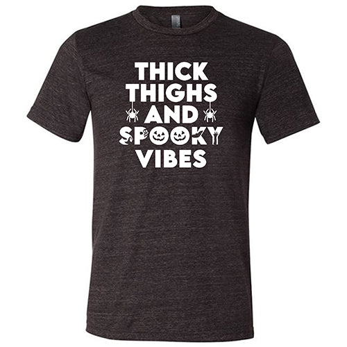 Thick Thighs & Spooky Vibes Graphic T-Shirt - Unisex Casual Cotton Tee for Halloween, Fall Fashion & Everyday Wear