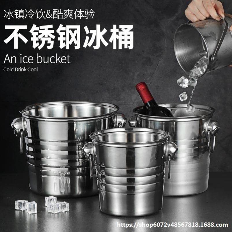 BESTOYARD Stainless Steel Ice Bucket - Large Metal Wine Chiller & Beverage Cooler for Bar, Party, and Home Use - Perfect for Champagne, Beer, and Cocktails