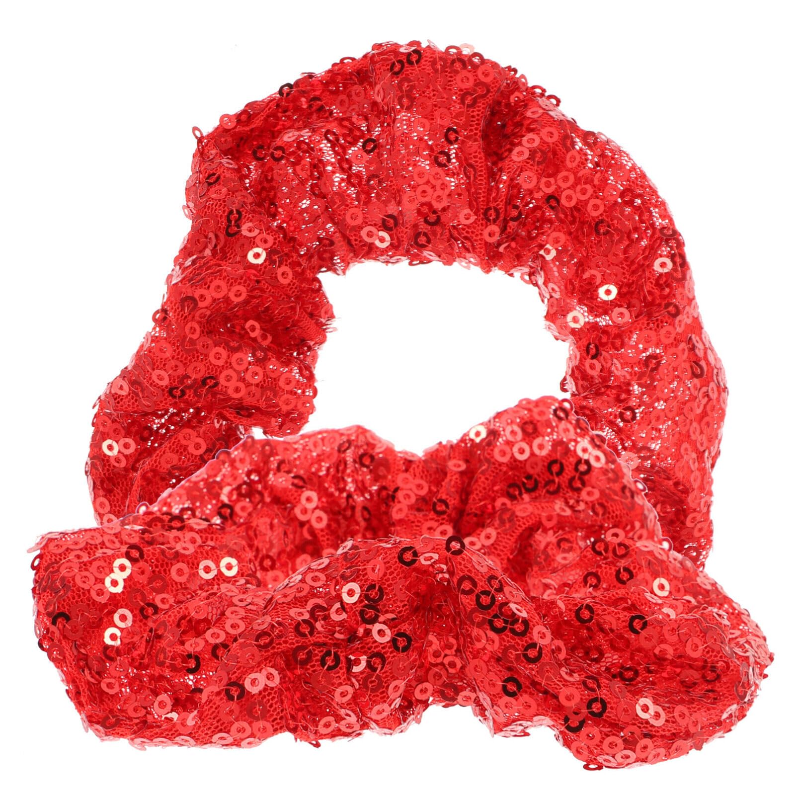 Luxshiny Christmas Hair Scrunchies 2 Pack - Shiny Sequin Elastic Hair Bands, Stretchy Ponytail Holders for Women & Girls - Perfect for Holiday Parties, Gift Giving & Festive Hairstyles