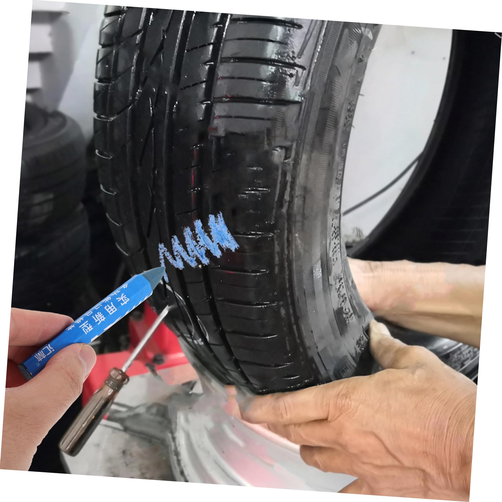 6-Pack Tire Marking Pens - Durable Car Tire Marker for Repair & Maintenance - Auto Wax Markers for Vehicles - Perfect for DIY Tire Repair, Auto Detailing & Workshop Use