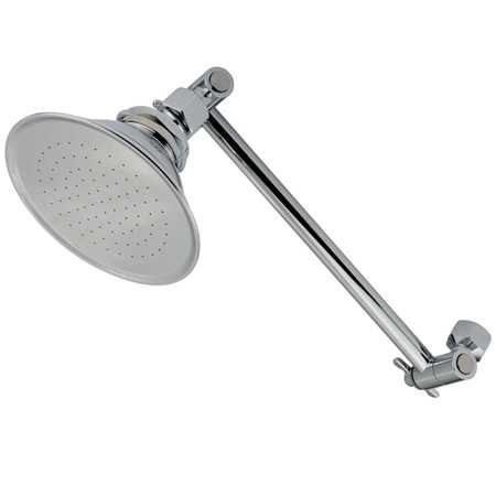 Victorian Style Brass Chrome Shower Head with 10-Inch Adjustable Shower Arm - High/Low Pressure Settings - Perfect for Bathroom Renovation & Spa-Like Shower Experience