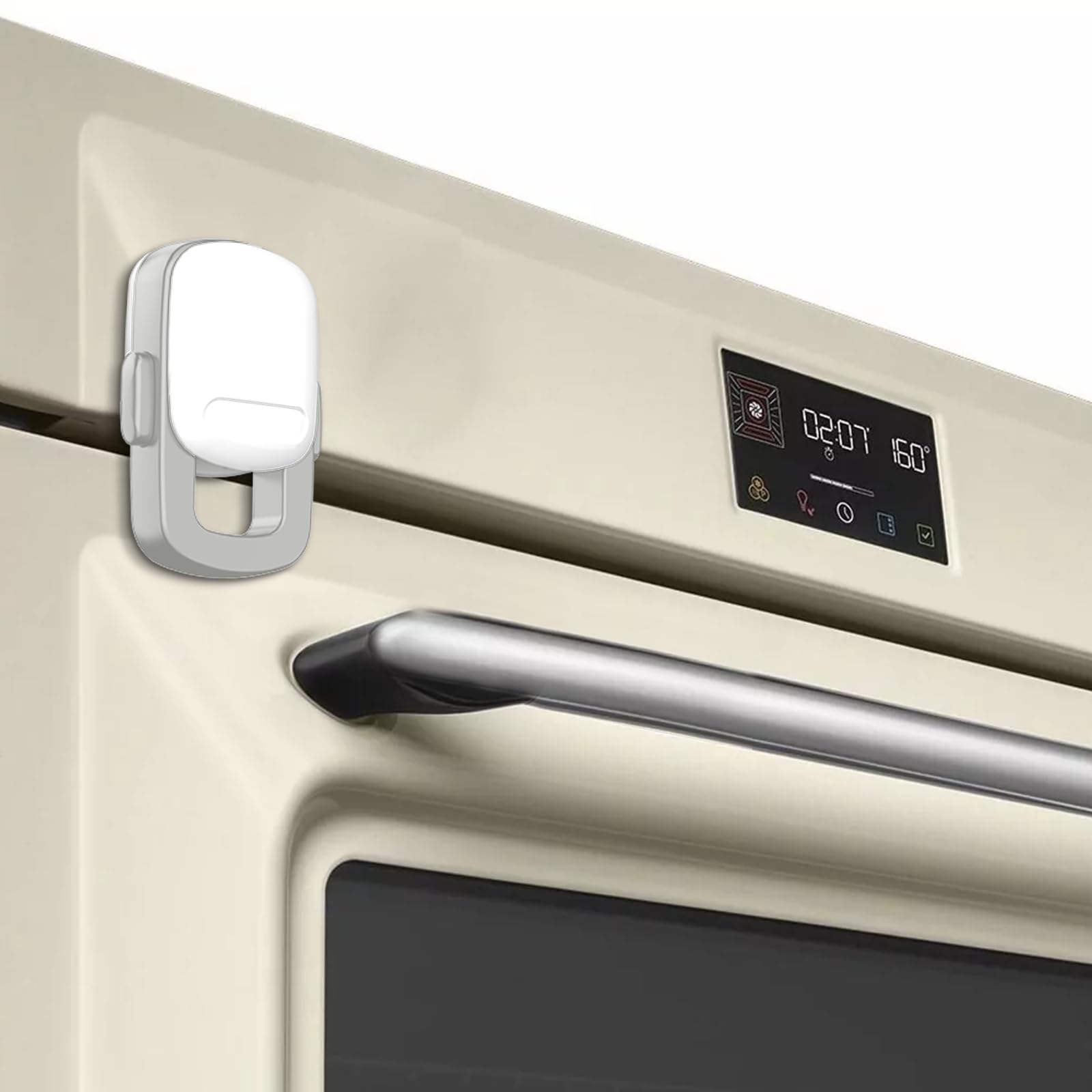 Baby Proofing Kit - Oven Door Lock Child Safety Latch with Double Button, Heat-Resistant & Easy Installation (1 Pack, Grey) - Essential Kitchen Safety for Toddlers & Curious Kids
