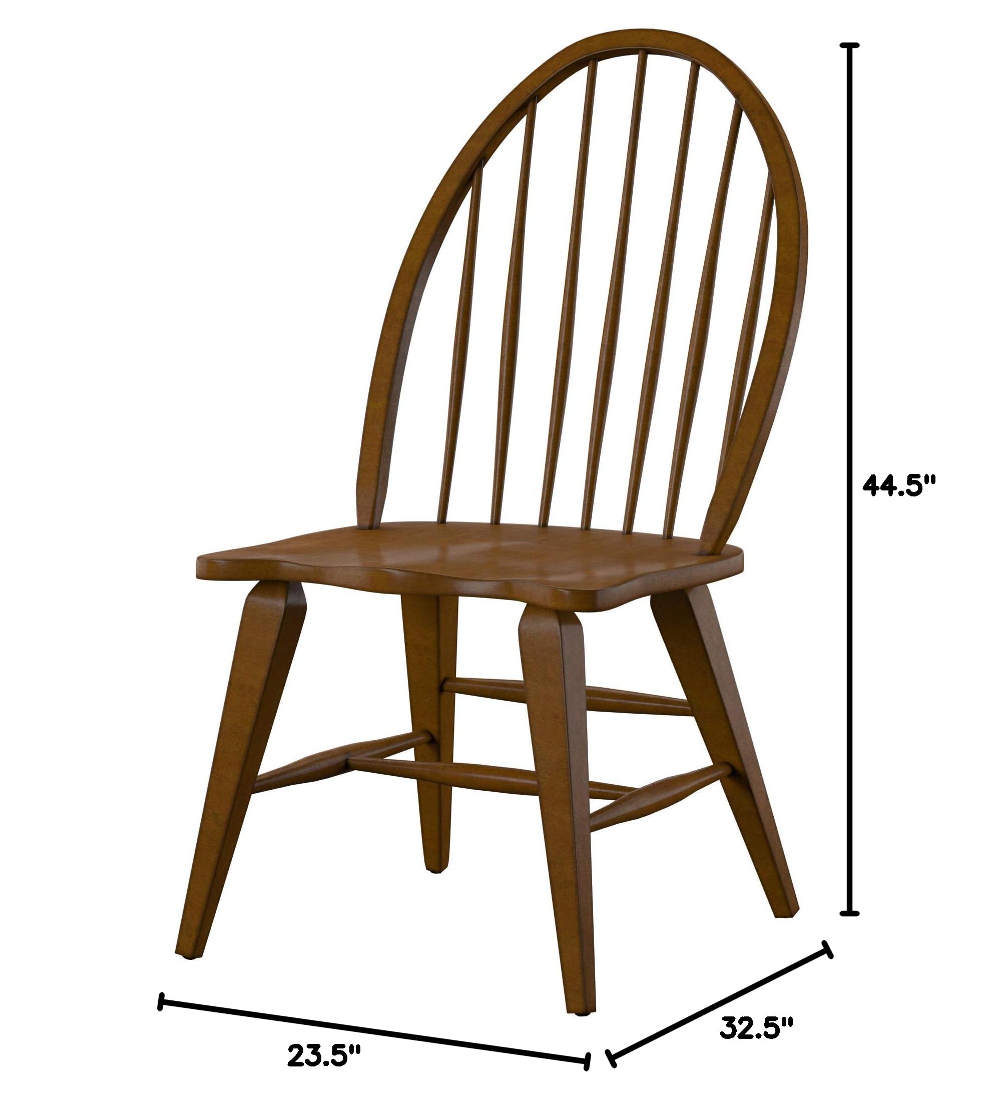 Liberty Furniture Industries Hearthstone Windsor Back Side Chair - Solid Wood Dining Chair with Comfortable Cushioned Seat, Brown - Perfect for Kitchen, Dining Room, and Breakfast Nook