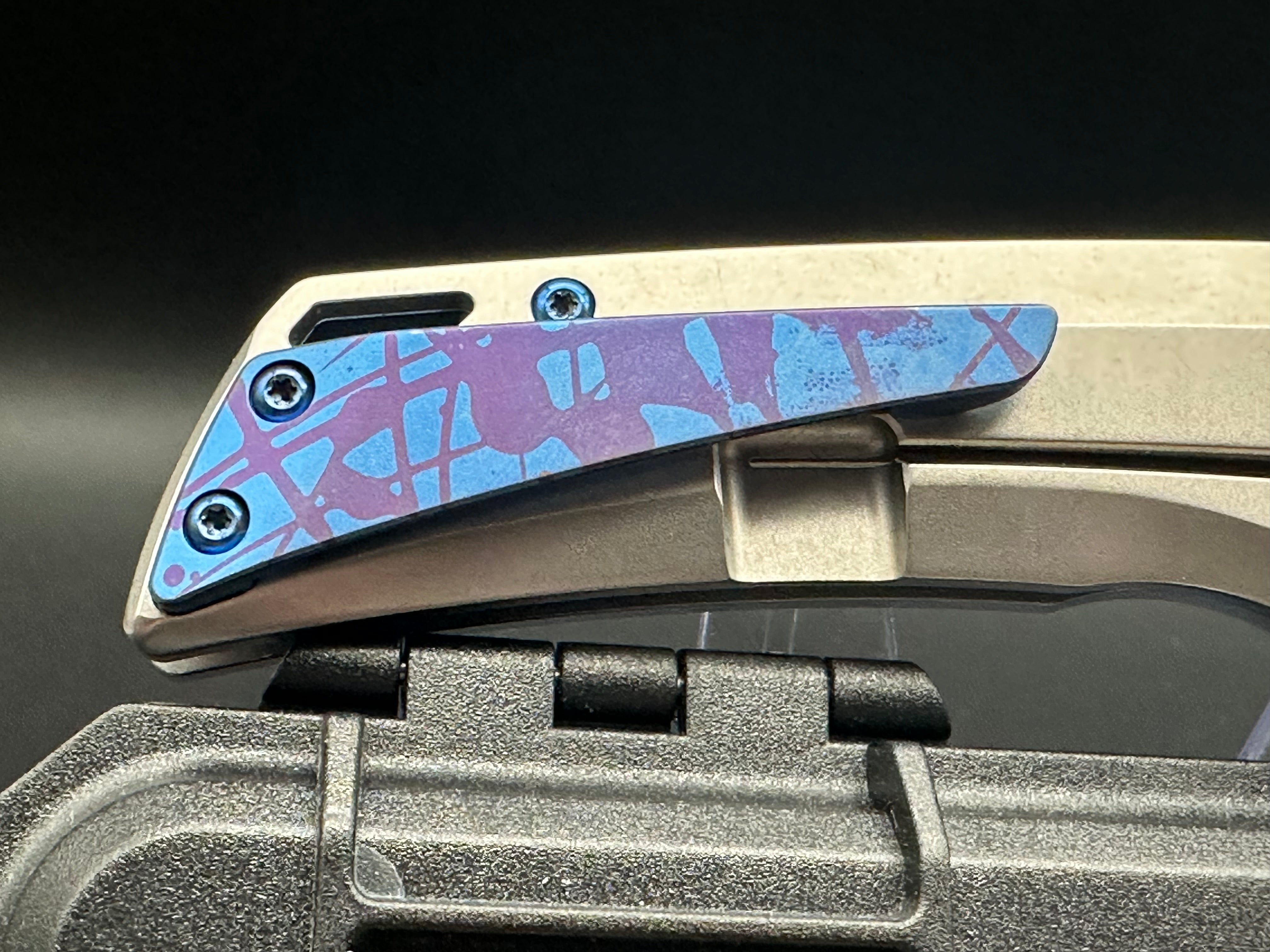 Empedc Nymble M390 Folding Pocket Knife - 4th Gen Custom Anodized Titanium Hardware - EDC Gear for Outdoor Camping, Hiking & Everyday Carry