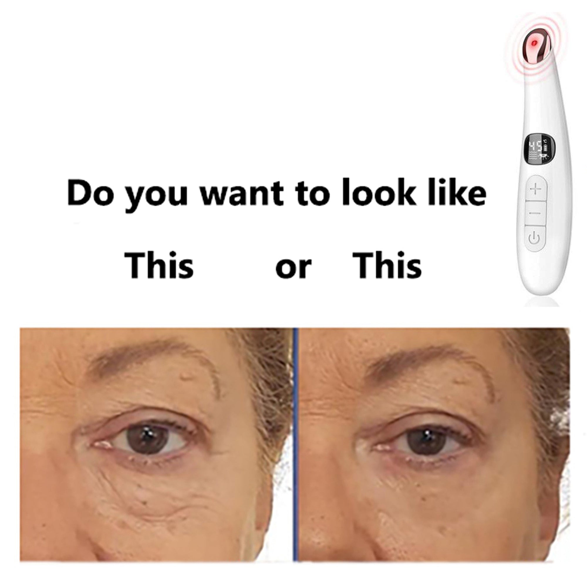 DermaGlow LED Eye Massage Rejuvenator - Anti-Aging Eye Therapy for Dark Circles & Puffiness | At-Home Spa Treatment for Relaxation & Skincare