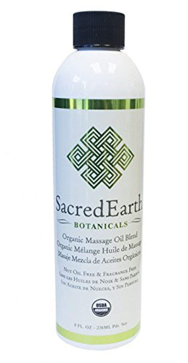 USDA Certified Organic Massage Oil Blend (8oz) - Unscented, Nut Oil Free, Gluten Free for Relaxation & Aromatherapy | Perfect for Spa, Yoga & Couples Massage