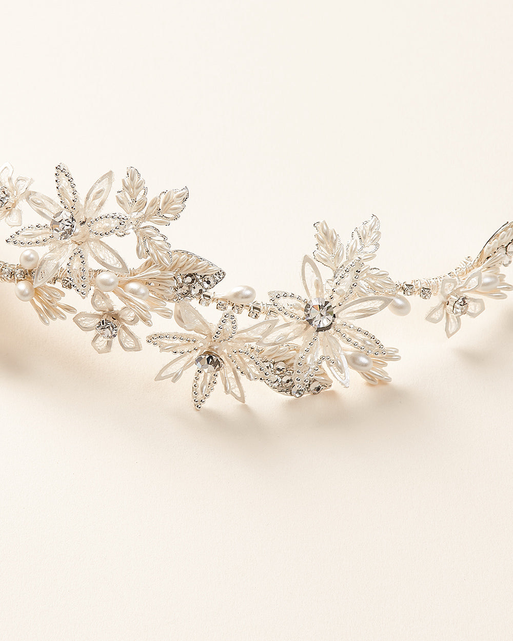 Delphine Headpiece - Elegant Floral Hair Accessory for Weddings, Parties & Special Events | Boho Bridal Hair Vine with Pearls & Crystals
