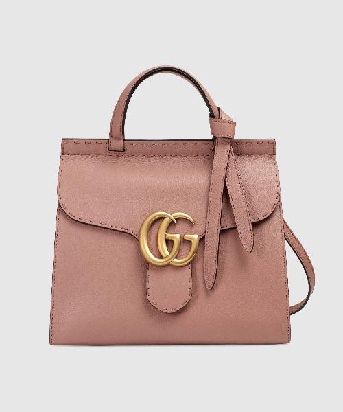 Gucci GG Marmont Small Top Handle Bag for Women | Lightweight Leather Shoulder Bag in Dusty Pink | Perfect for Work, Date Night & Special Occasions