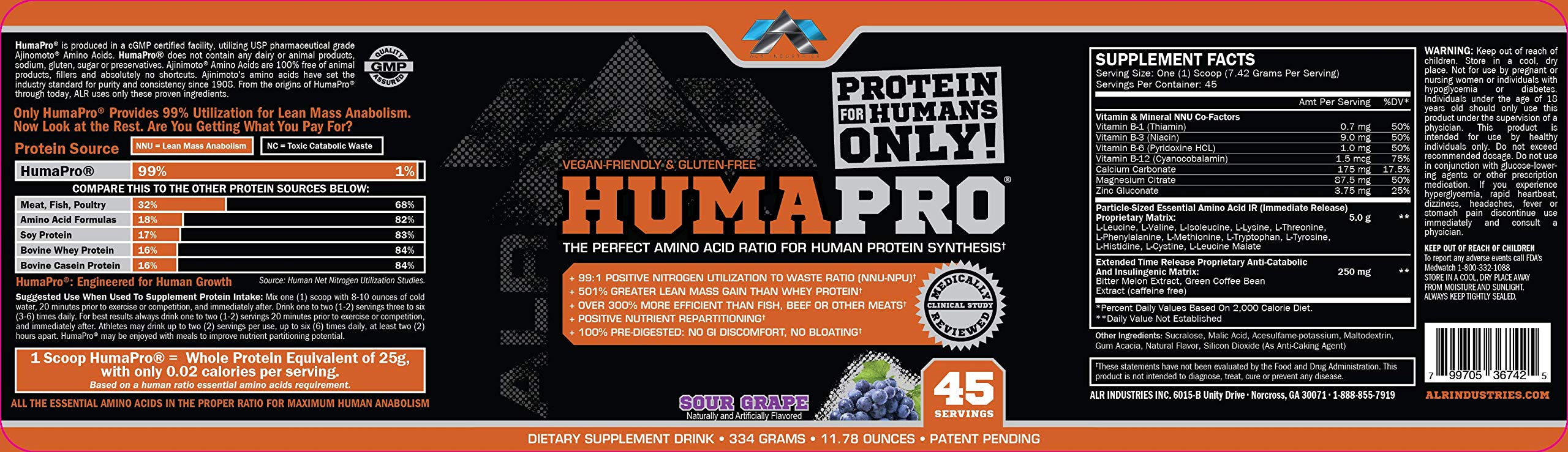 ALRI HumaPro Pineapple Flavor Protein Powder - 334g | Premium Amino Acid Supplement for Muscle Recovery & Athletic Performance | Ideal for Post-Workout & Fitness Enthusiasts