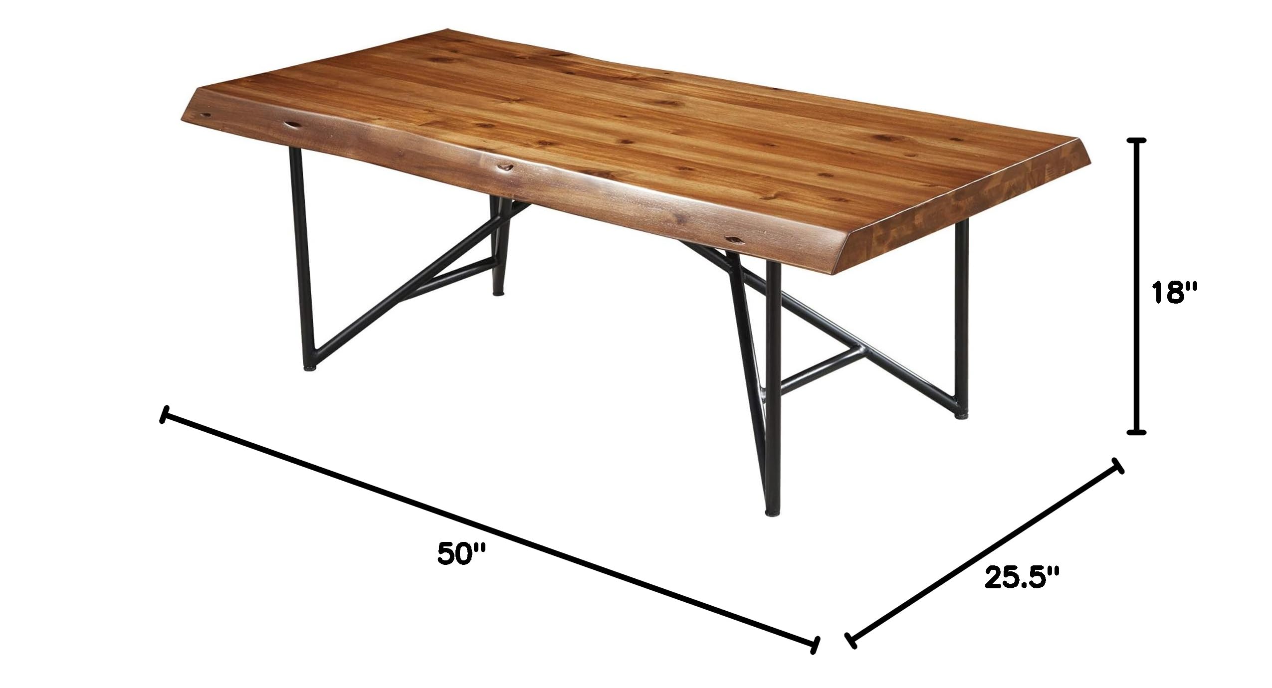 Modern Alpine Cocktail Table - Light Walnut Finish Coffee Table for Living Room, Lounge & Patio - Stylish End Table with Storage Shelf for Home Decor